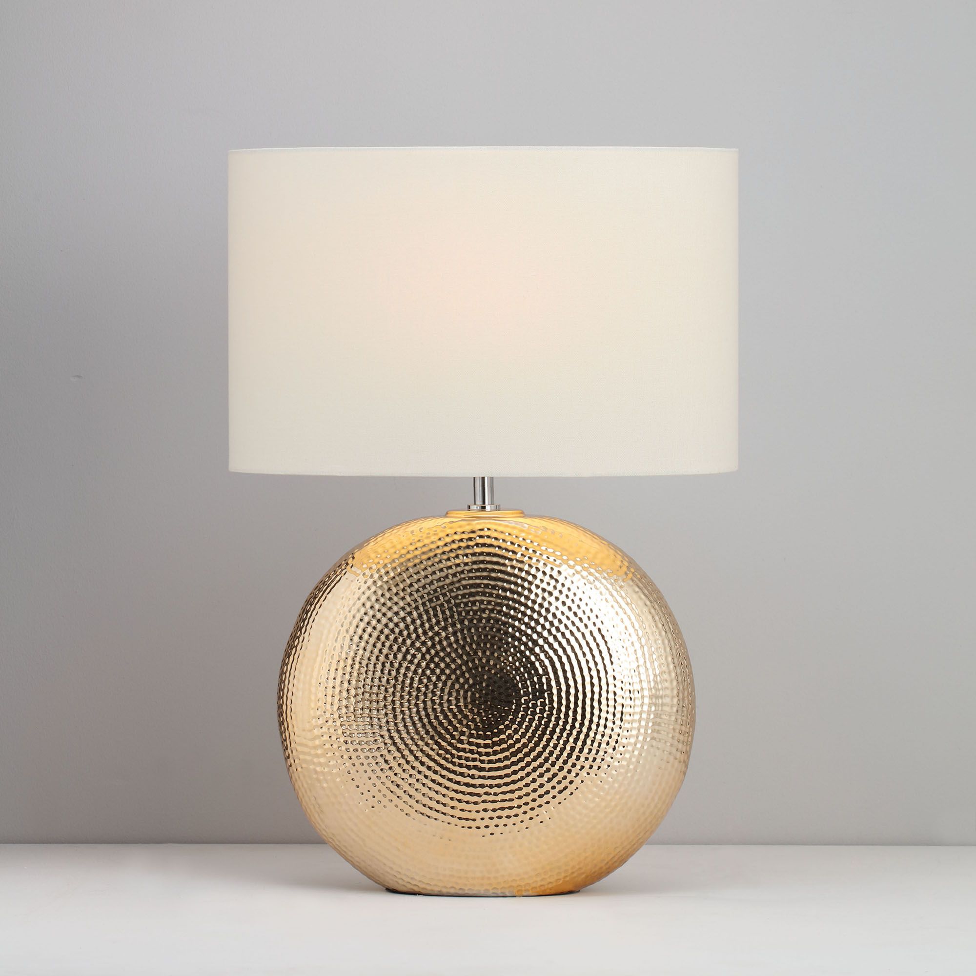 Inlight Locaste Textured Round Polished gold effect Table light