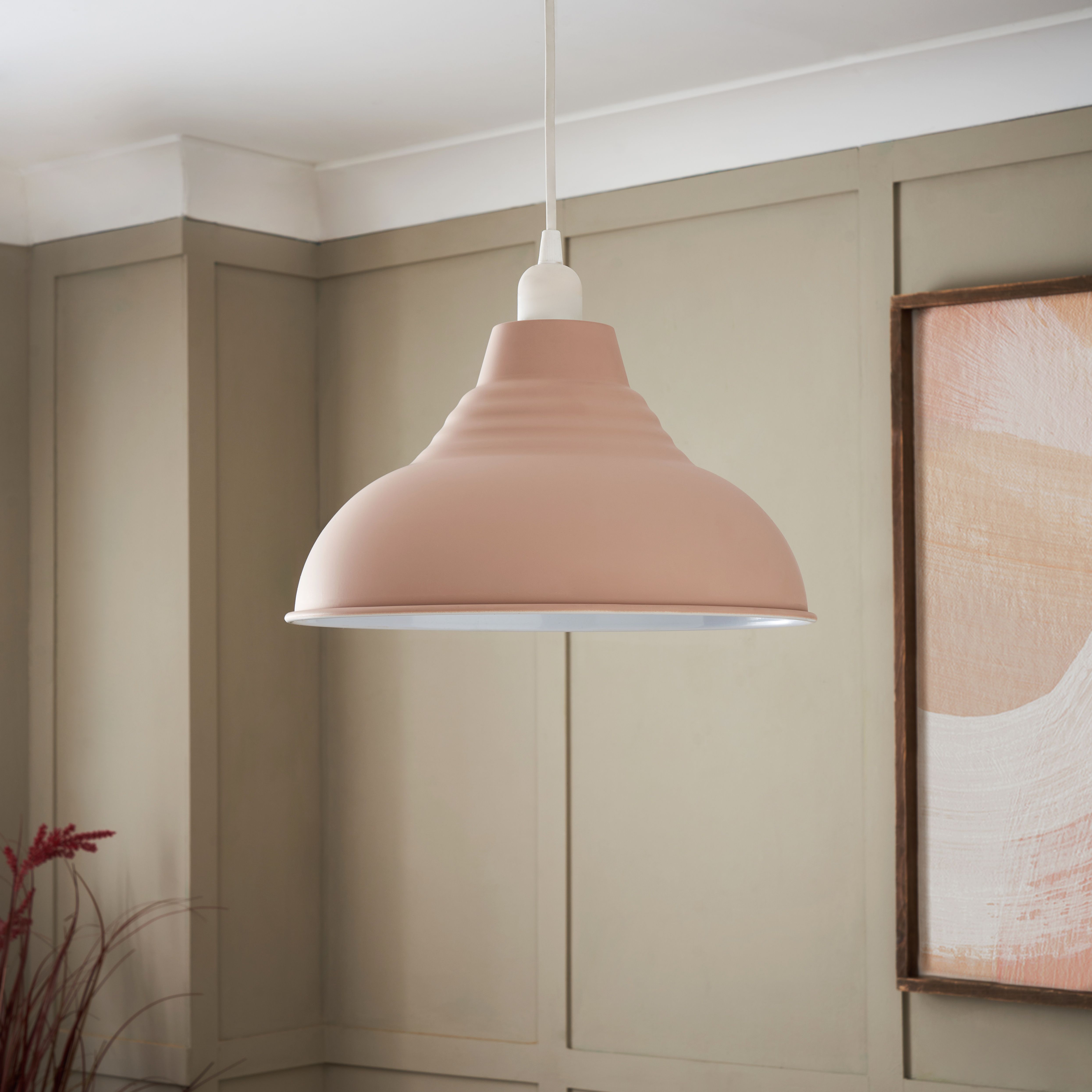 Inlight Lucia Printed Rose Pink Round Lamp shade (D)30cm