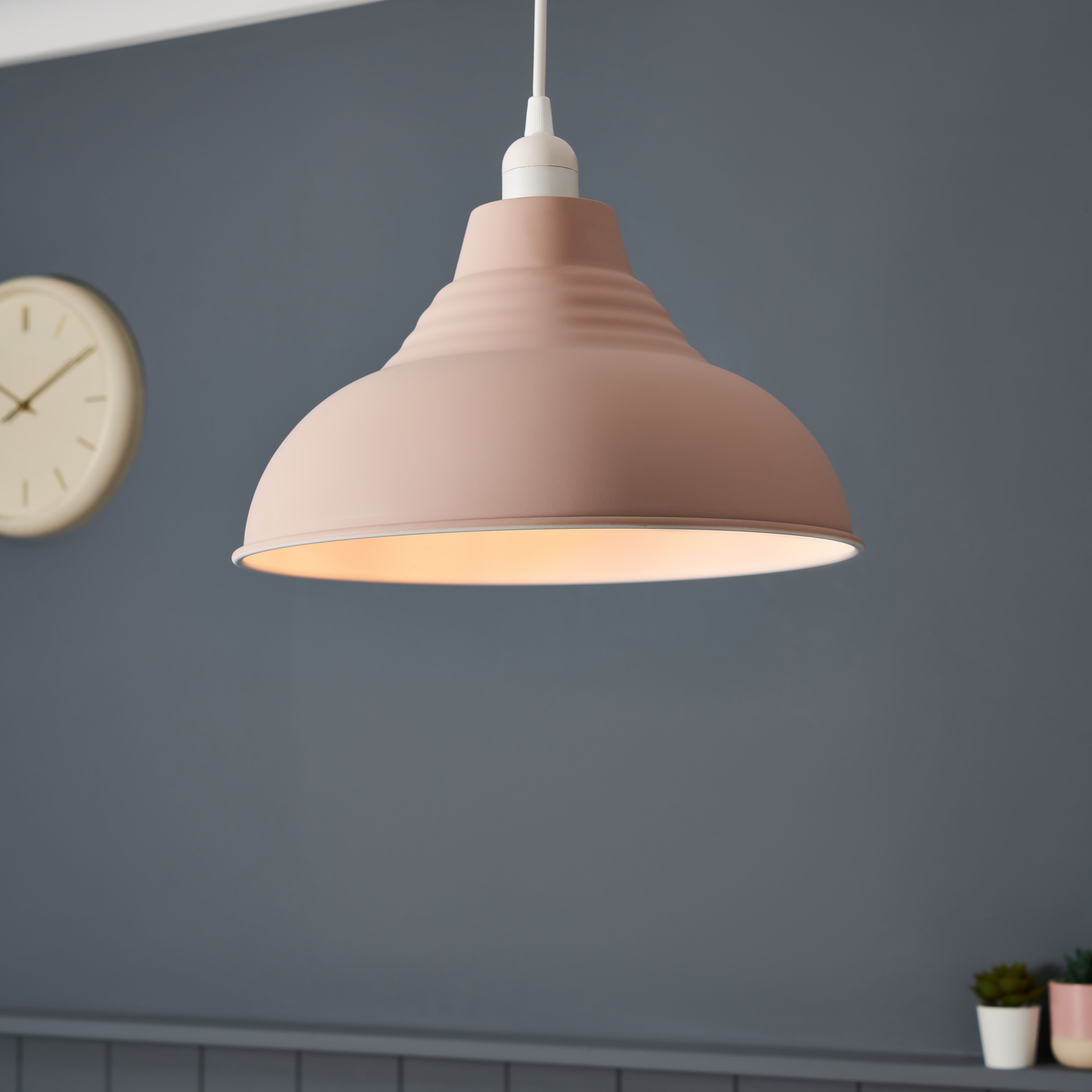 Inlight Lucia Printed Rose Pink Round Lamp shade (D)30cm