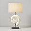 Inlight Lucid Ammonite Grey & white Oval Table lamp