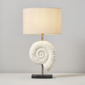 Inlight Lucid Ammonite Grey & white Oval Table lamp
