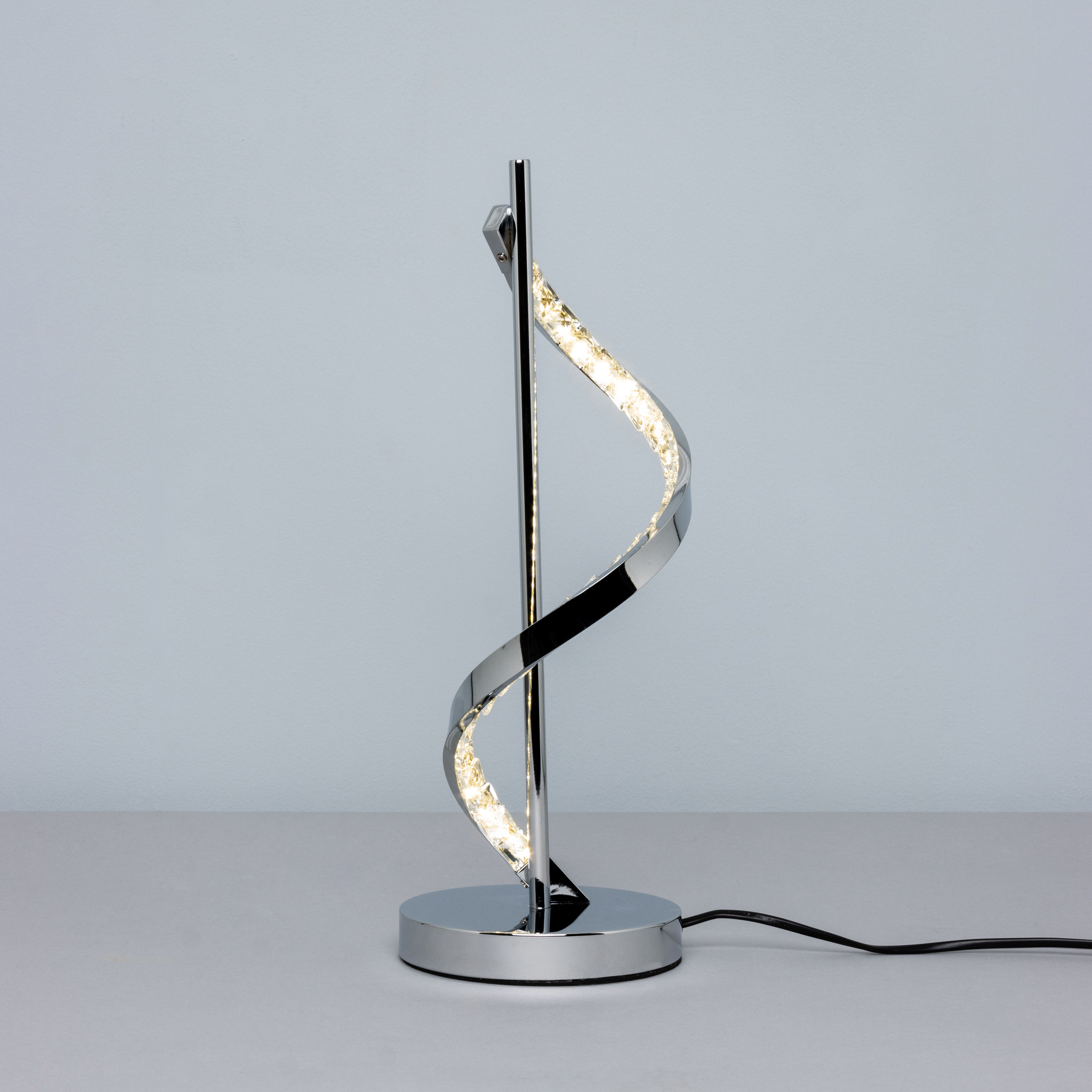 Inlight Luna Contemporary Polished Chrome effect Integrated LED Table lamp