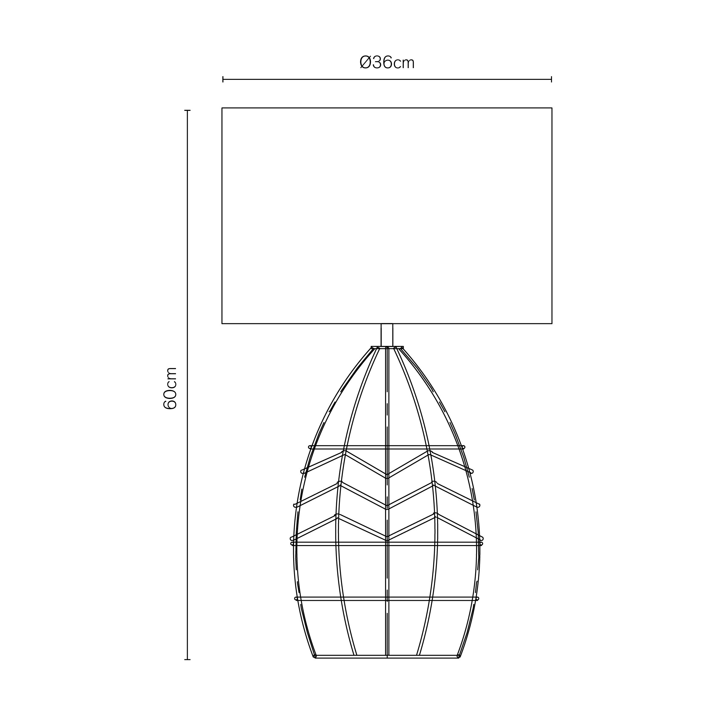 Inlight Marfil String Round Matt Natural Rattan effect Table lamp