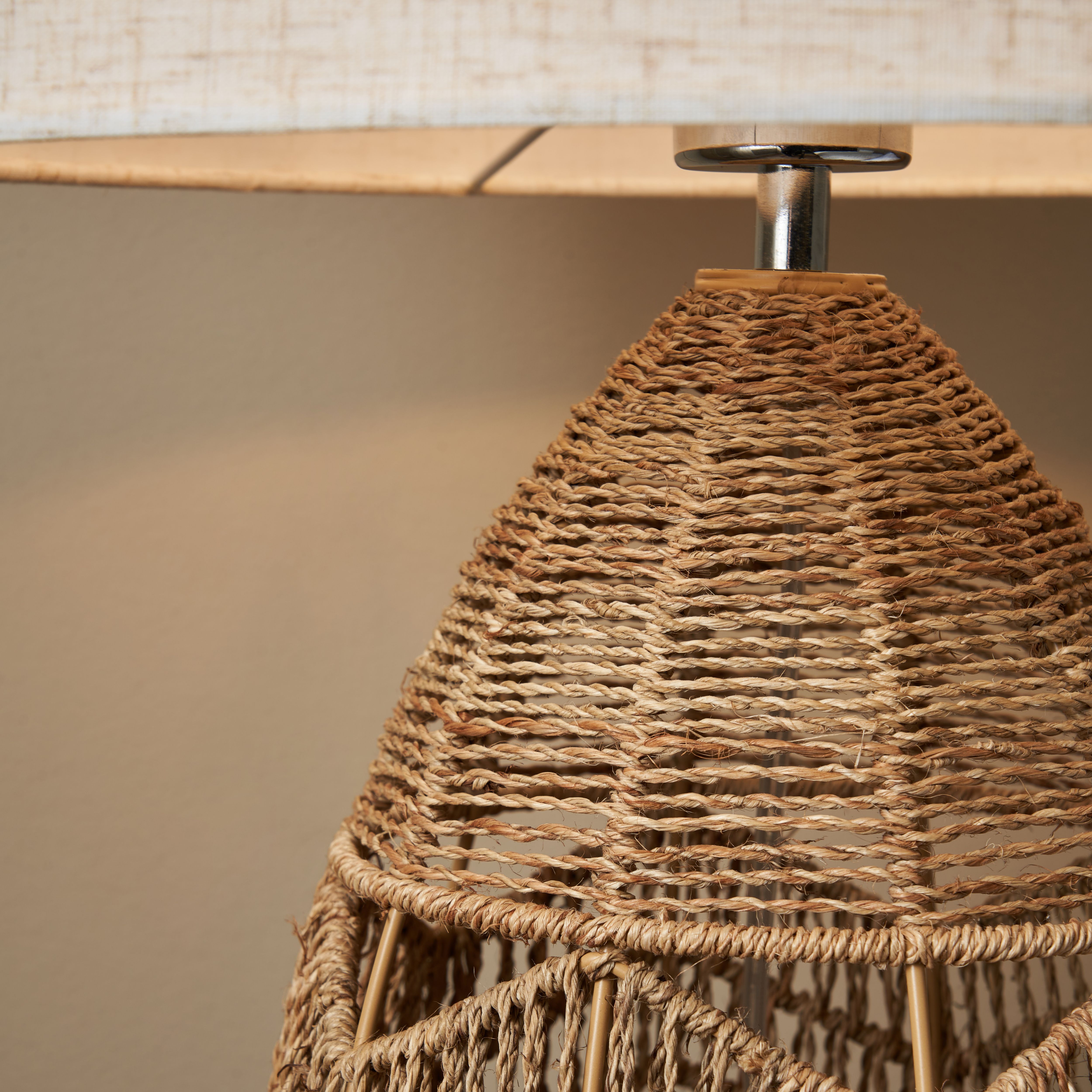 Inlight Marfil String Round Matt Natural Rattan effect Table lamp