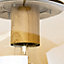 Inlight Mead Matt Black Wood effect LED Pendant ceiling light, (Dia)240mm