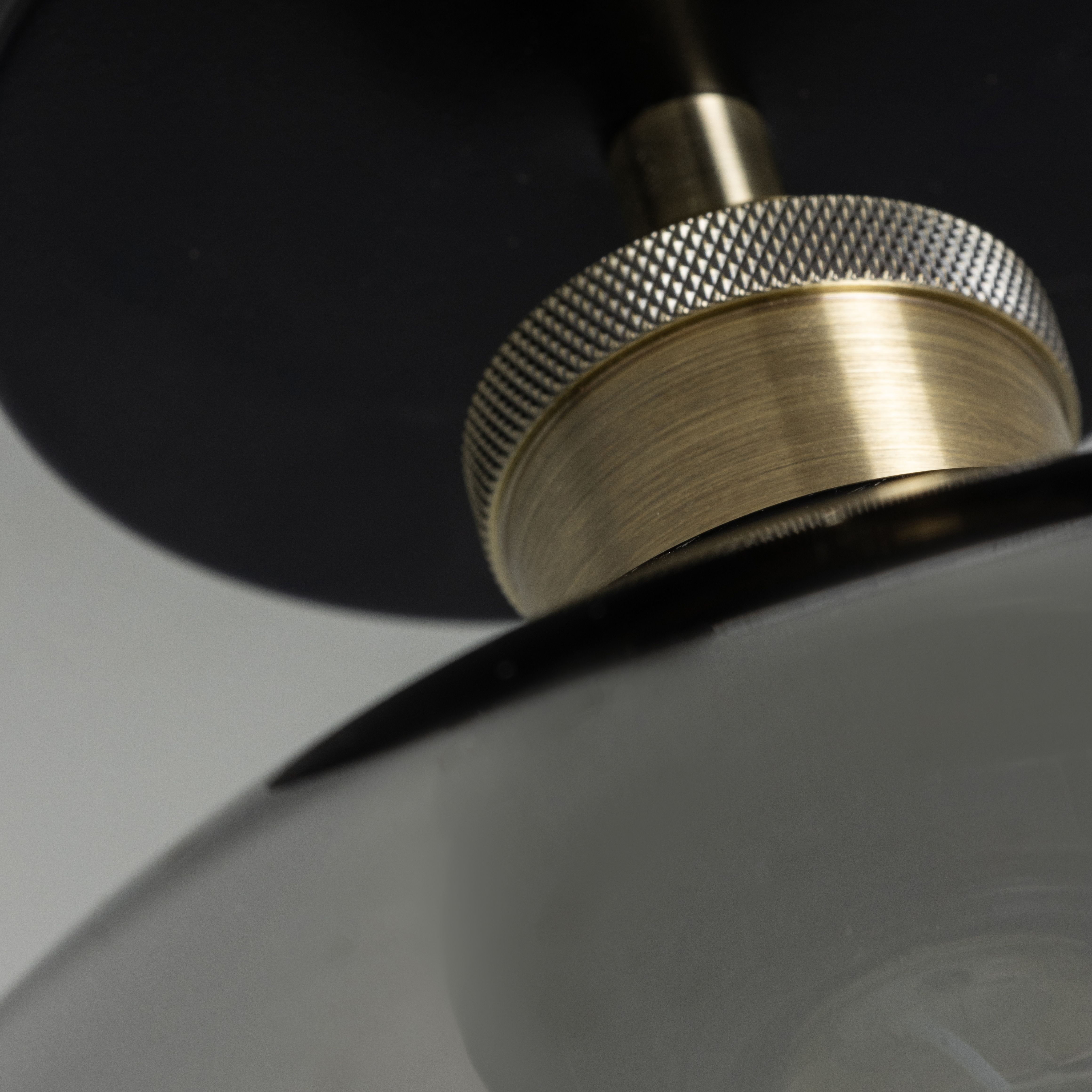 Inlight Mebel Brushed Satin Glass & metal Antique Brass effect LED Ceiling light