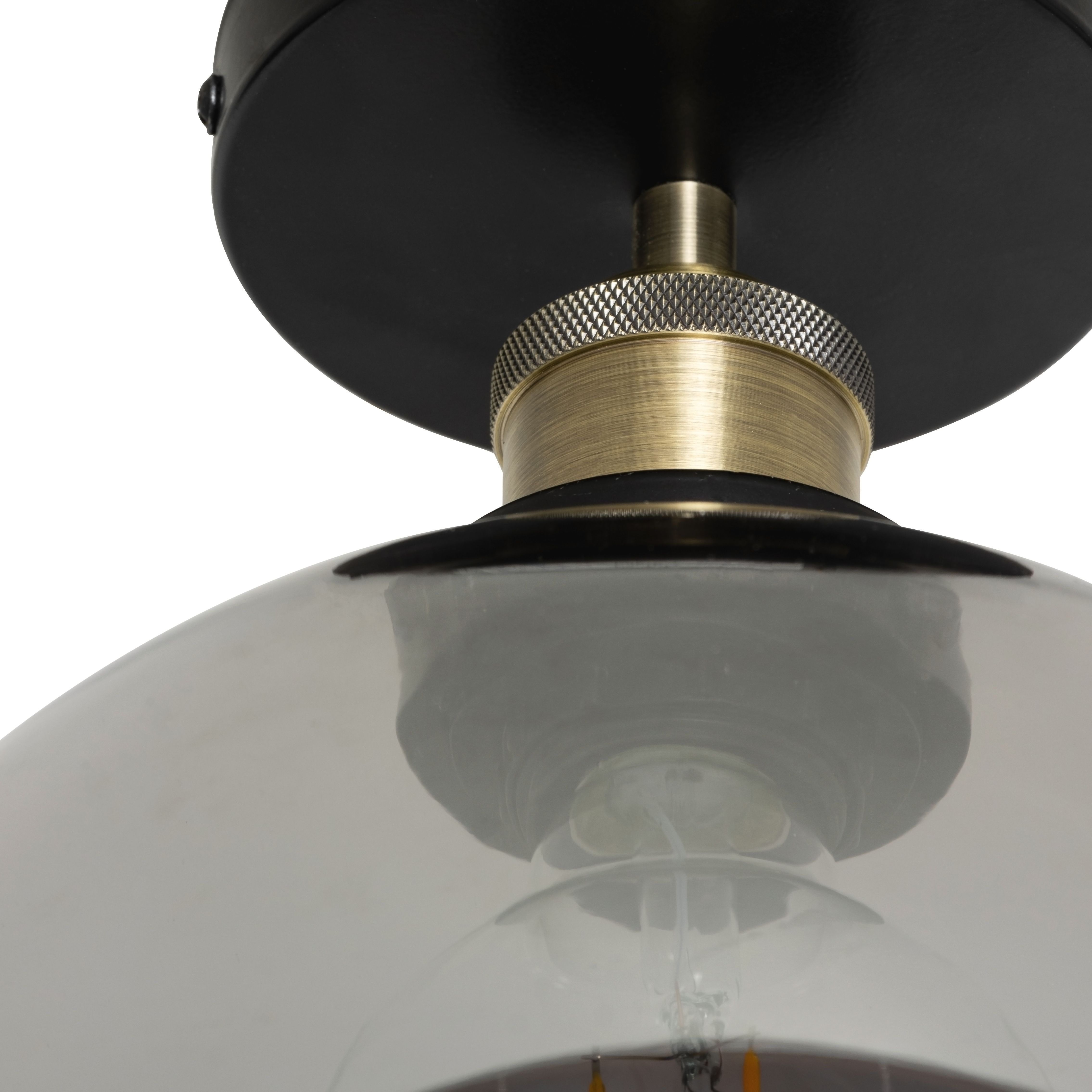Inlight Mebel Brushed Satin Glass & metal Antique Brass effect LED Ceiling light