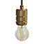 Inlight Milled Warm Brass E27 Cable light set