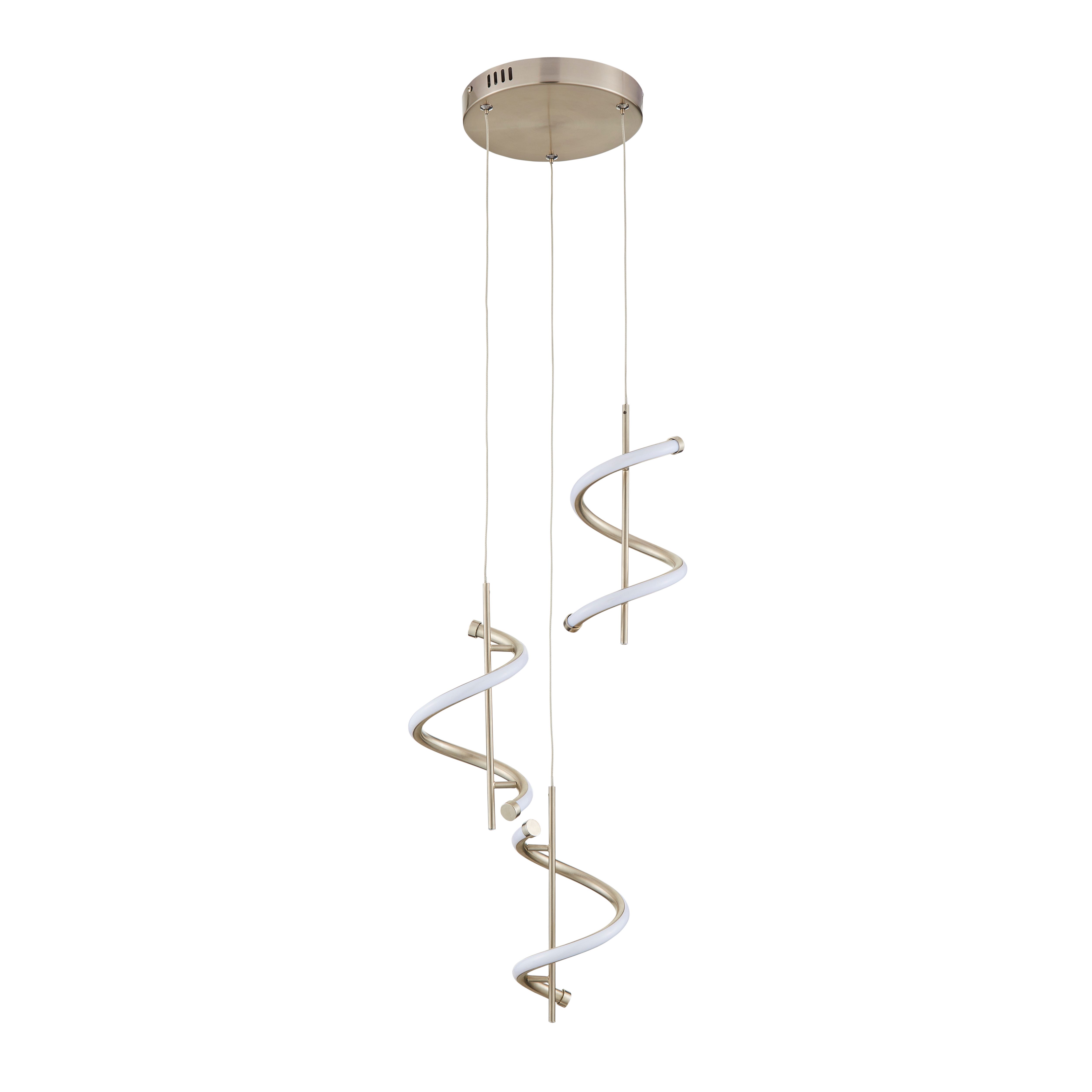 Inlight Milli Swirl Chrome effect 3 Lamp LED Pendant ceiling light, (Dia)280mm