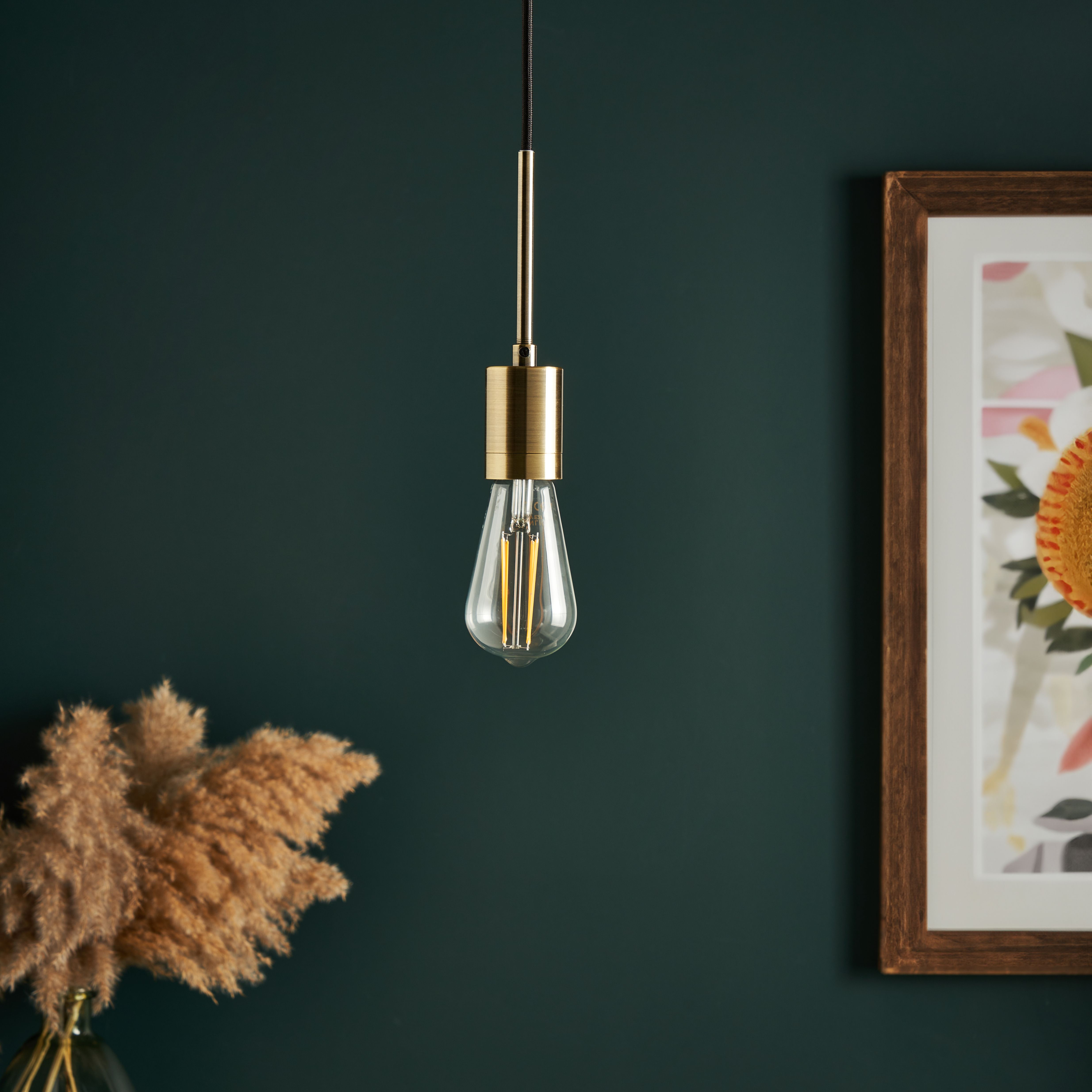 Inlight Mirim Antique brass effect E27 Cable light set (L)880mm