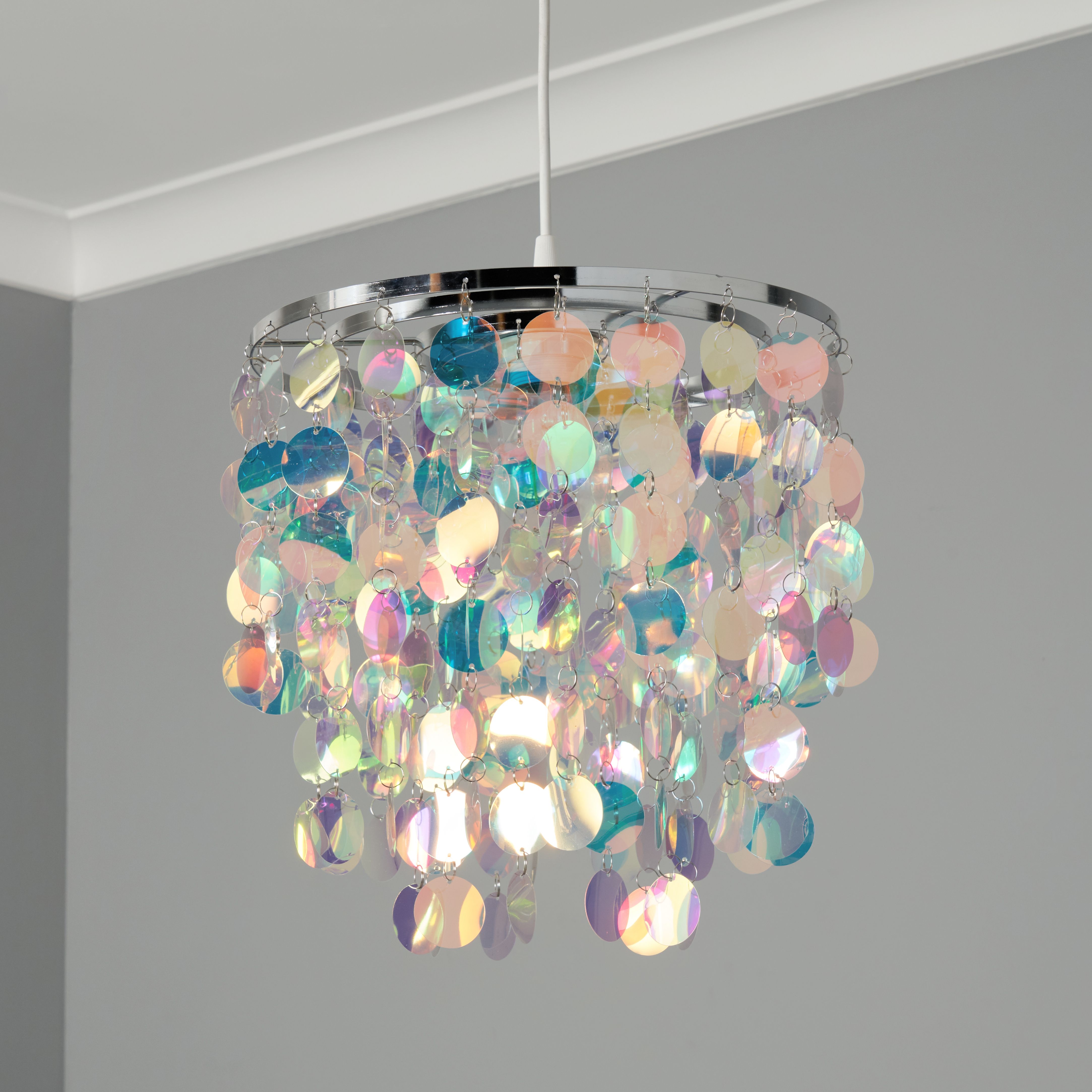 Inlight Miron Polished Iridescent effect Round Lamp shade (D)30cm