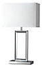 Inlight Mooki Matt white Chrome effect Rectangular Table lamp