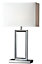 Inlight Mooki Matt white Chrome effect Rectangular Table lamp