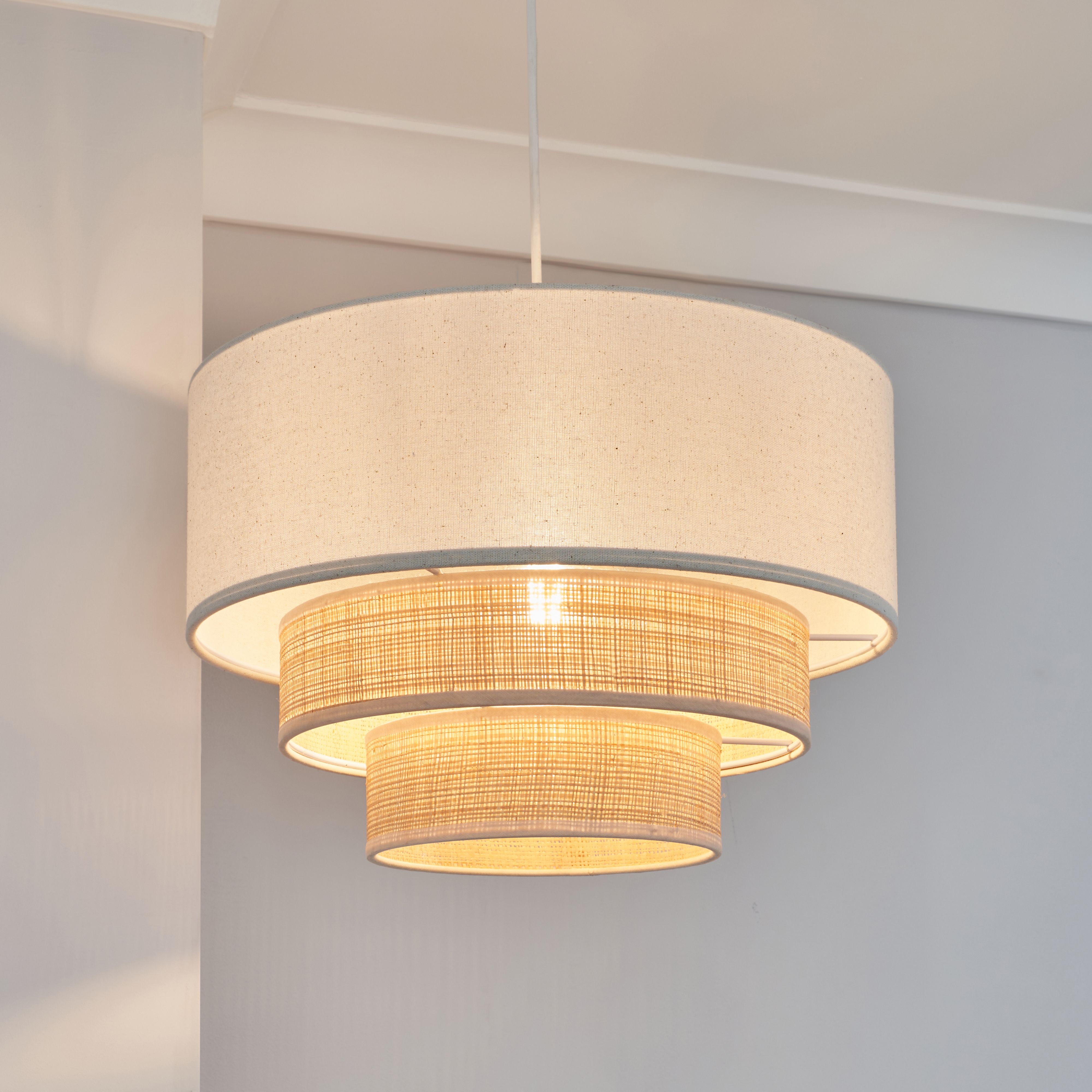 Natural on sale lampshade ceiling