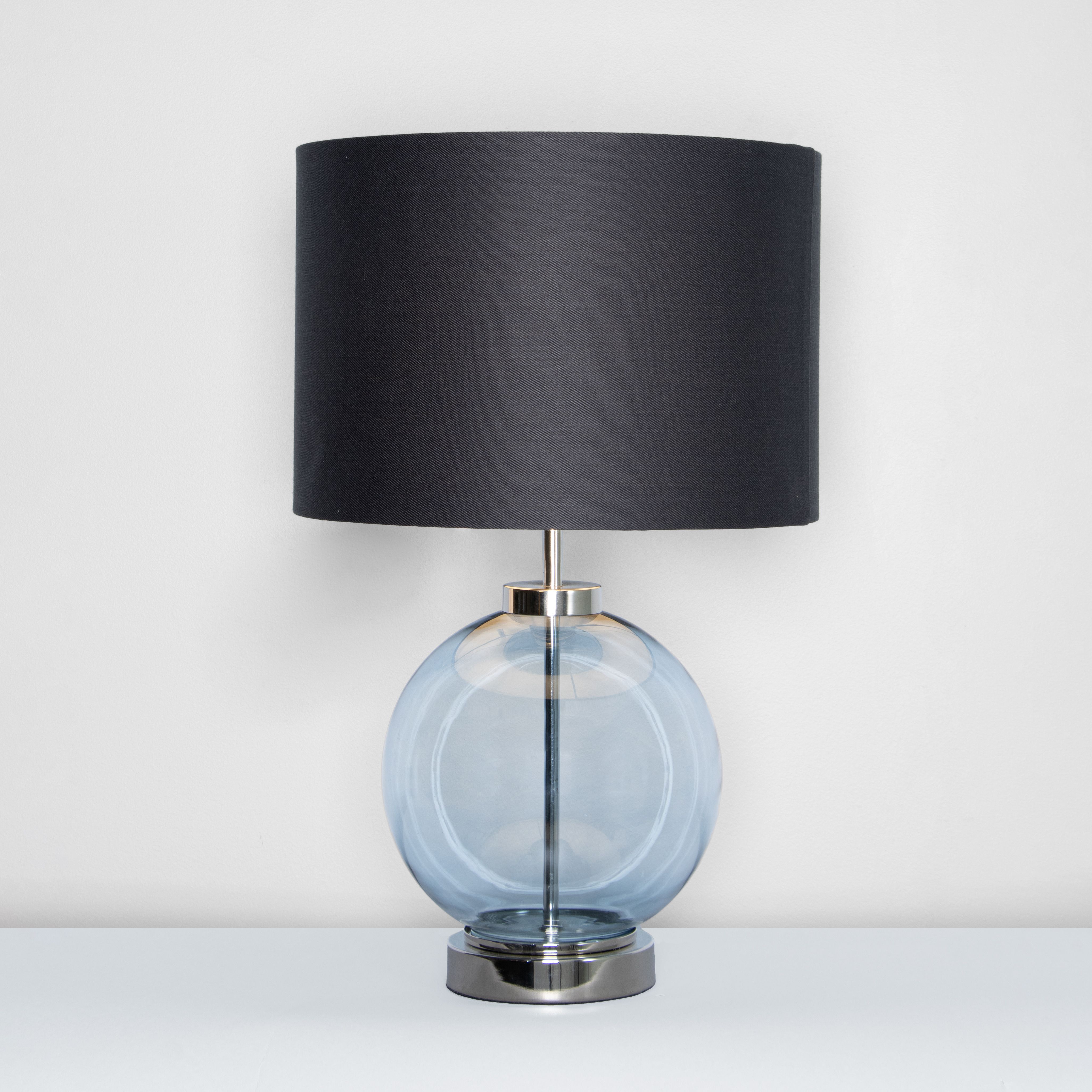 Inlight Palais Round Gloss Polished Nickel effect Table lamp