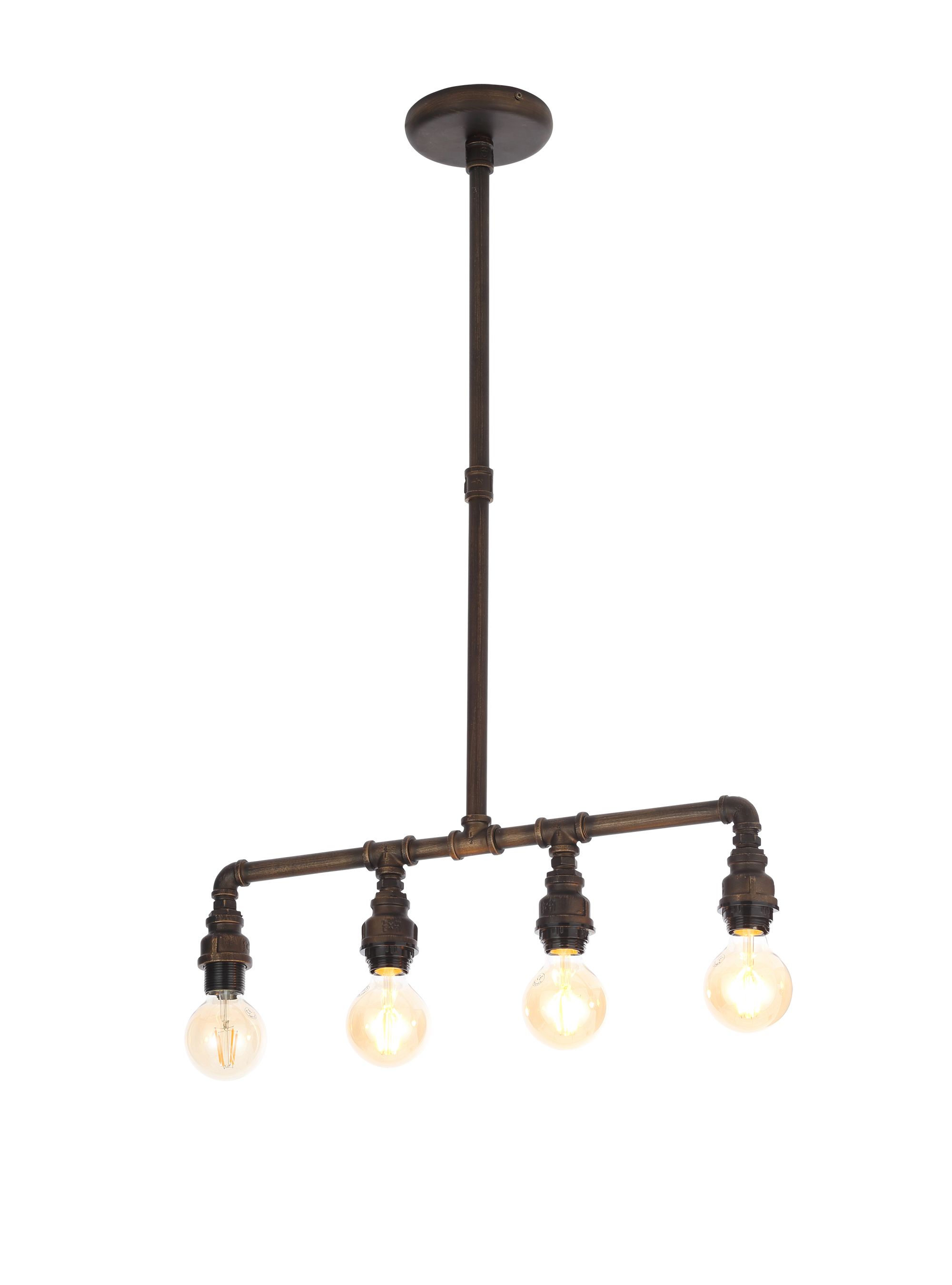 Inlight Parel Pendant Iron Bronze effect 4 Lamp Ceiling light