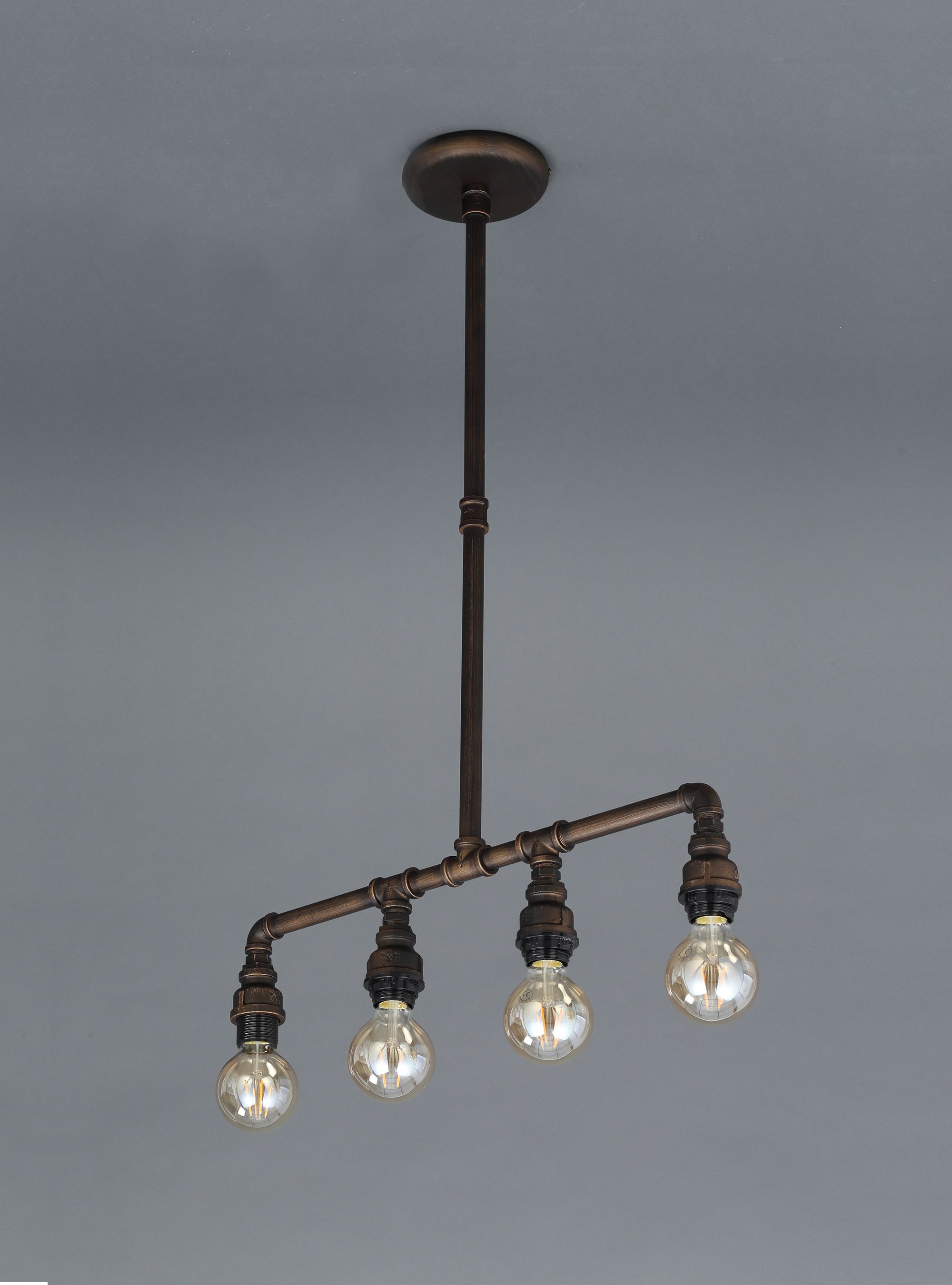Inlight Parel Pendant Iron Bronze effect 4 Lamp Ceiling light