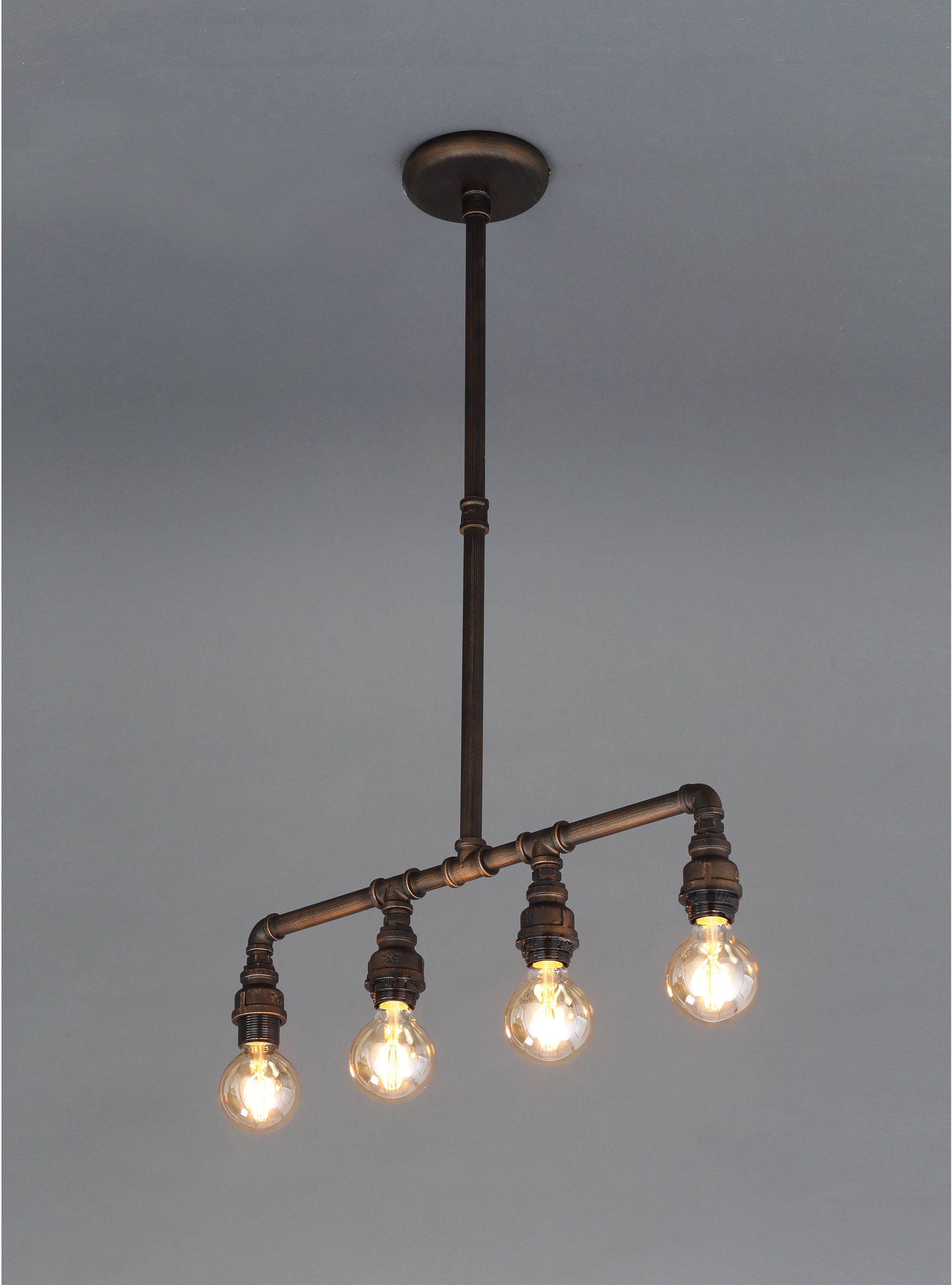 Inlight Parel Pendant Iron Bronze effect 4 Lamp Ceiling light