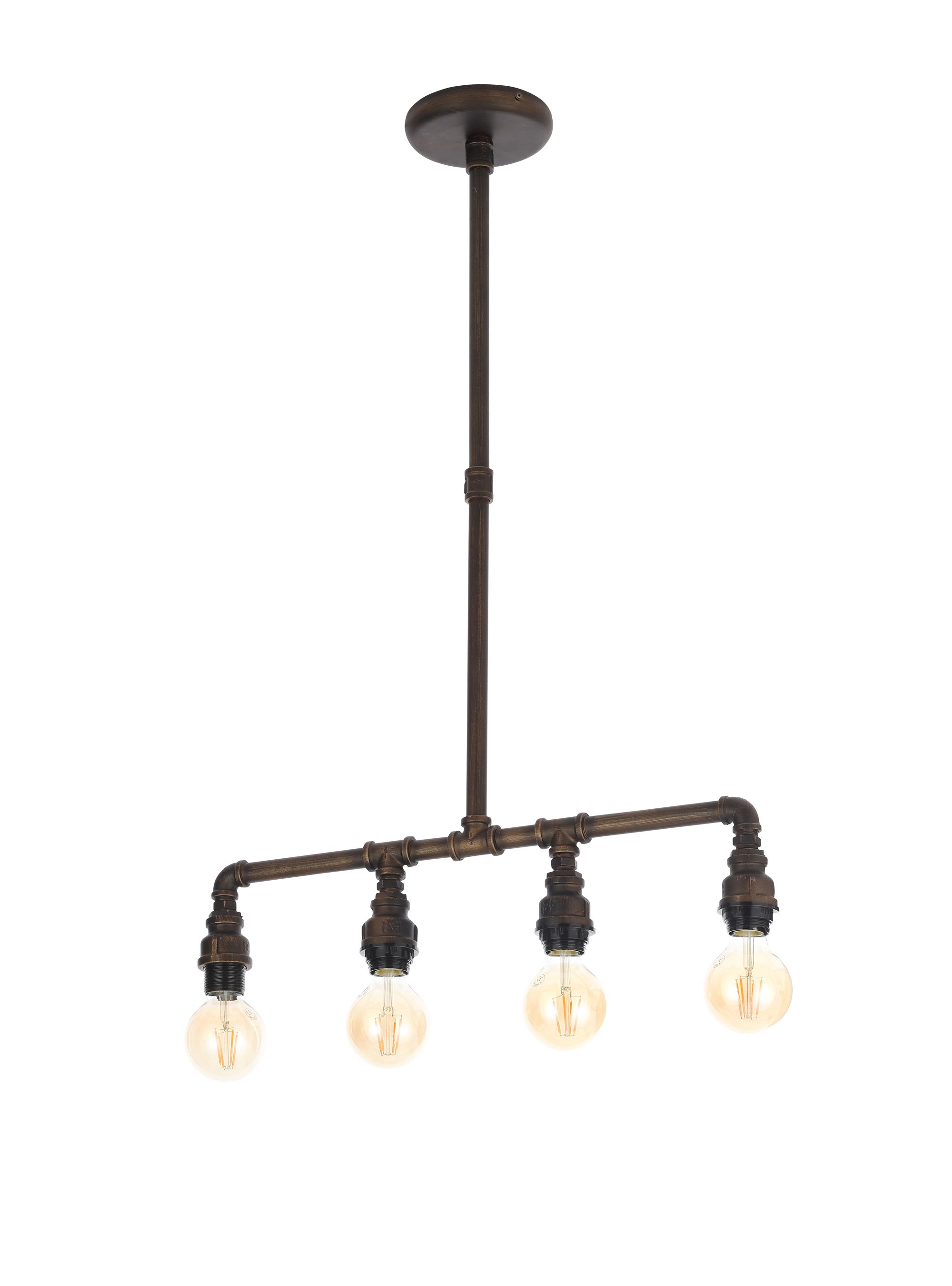 Inlight Parel Pendant Iron Bronze effect 4 Lamp Ceiling light