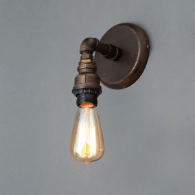 Inlight Parel Pipe Bronze effect Wall light