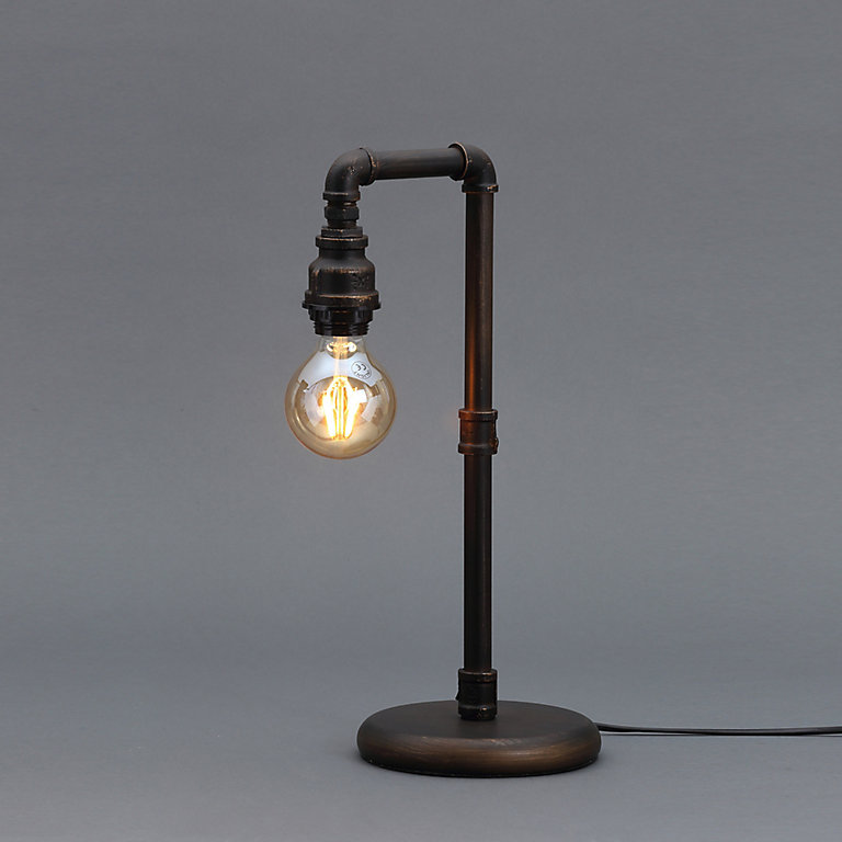 Inlight Parel Pipe Matt Bronze Effect, Diy Industrial Pipe Table Lamp