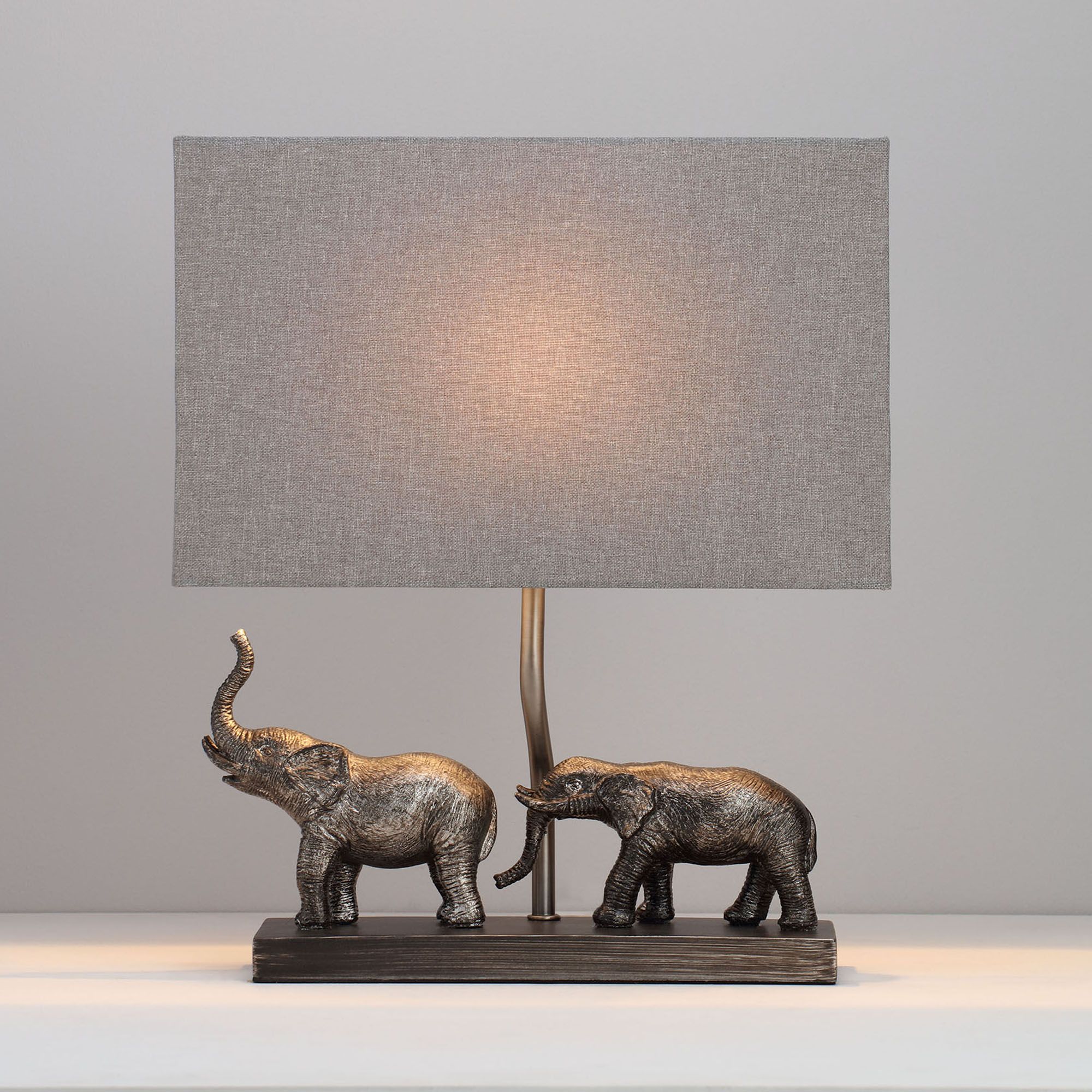 Inlight Pasithee Elephant Pewter effect Table light