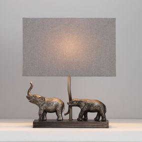 Inlight Pasithee Elephant Pewter effect Table light