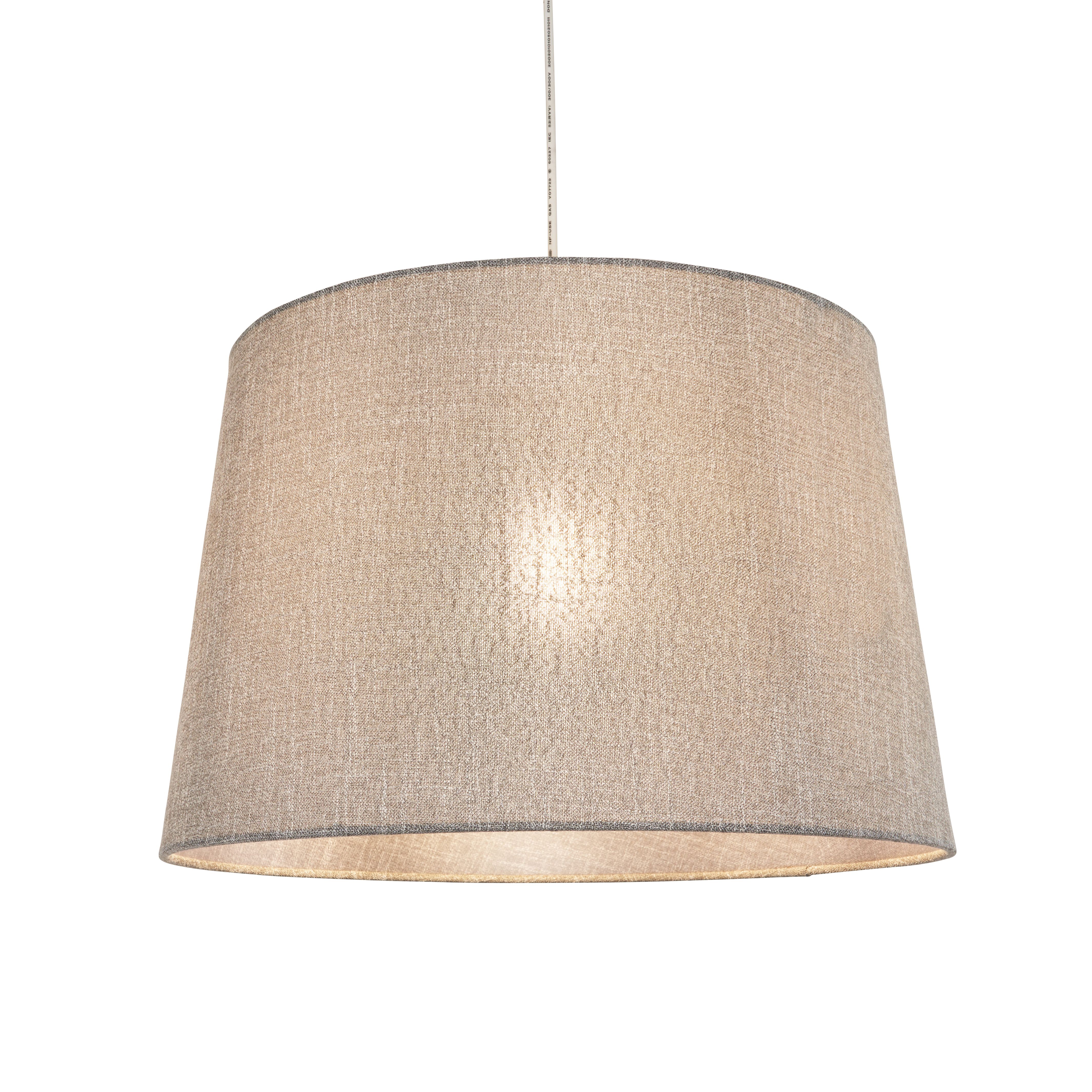 Inlight Petra Dark Grey Woven effect Slubby Cylinder Light shade (D)40cm