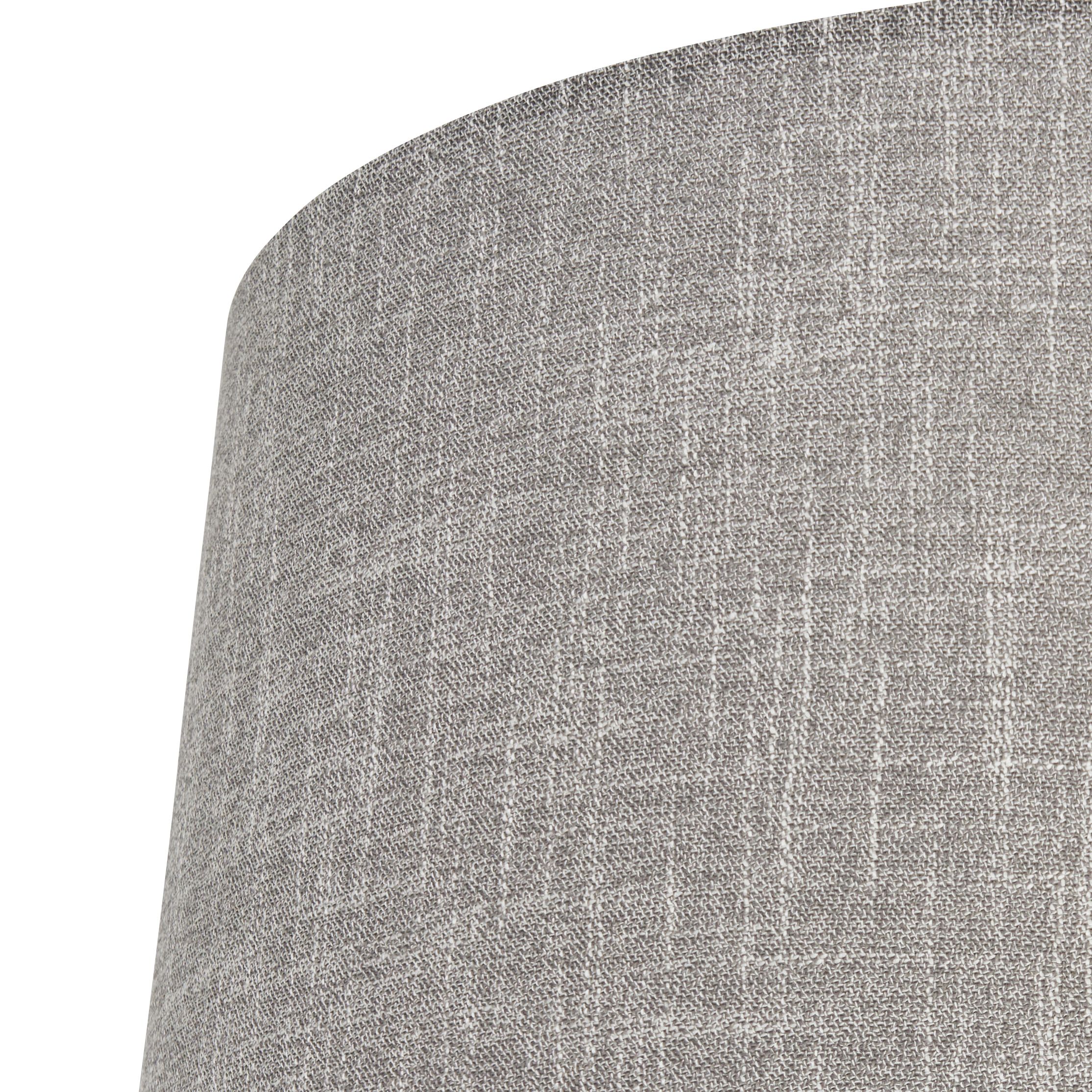 Inlight Petra Dark Grey Woven effect Slubby Cylinder Light shade (D)40cm