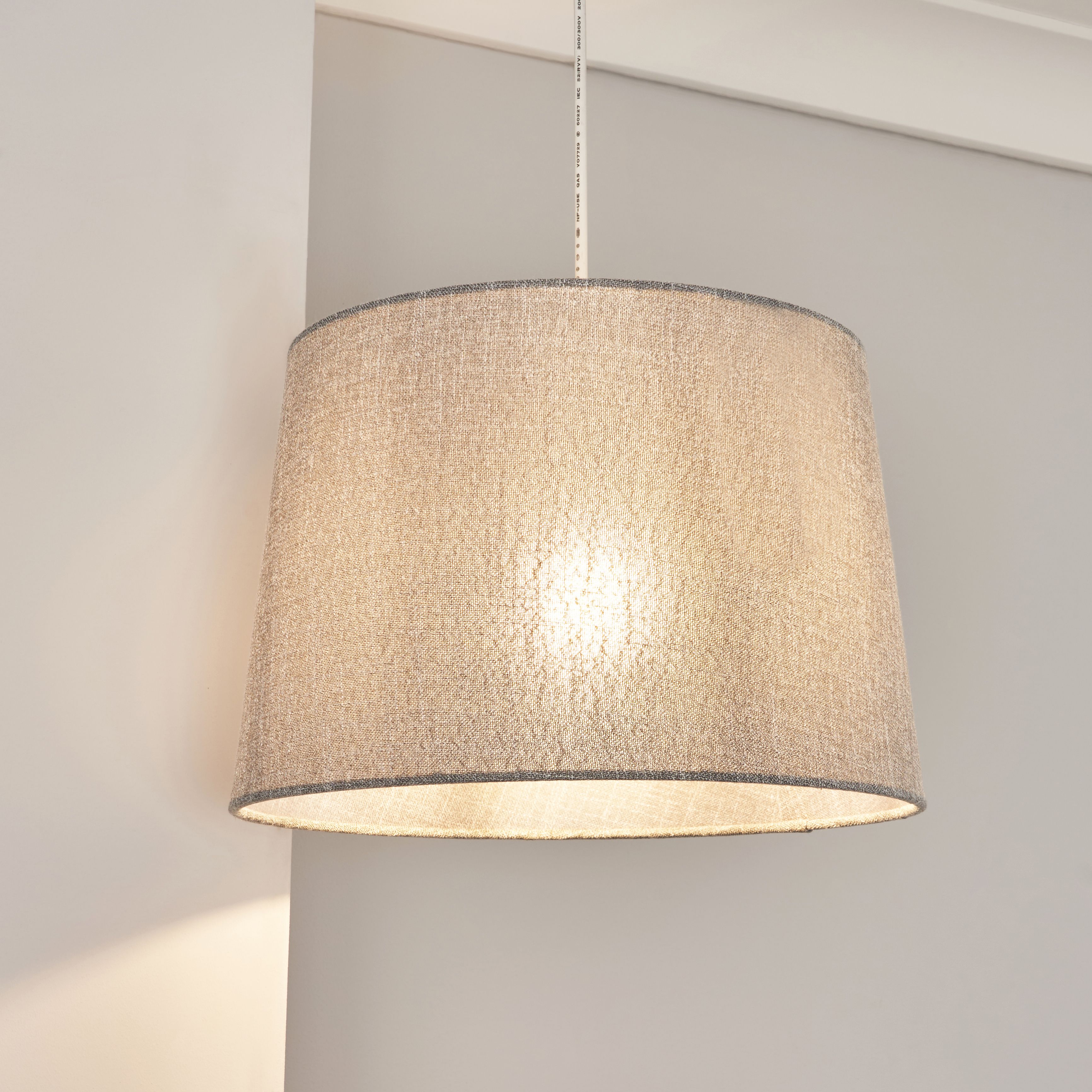 Inlight Petra Dark Grey Woven effect Slubby Light shade (D)30cm