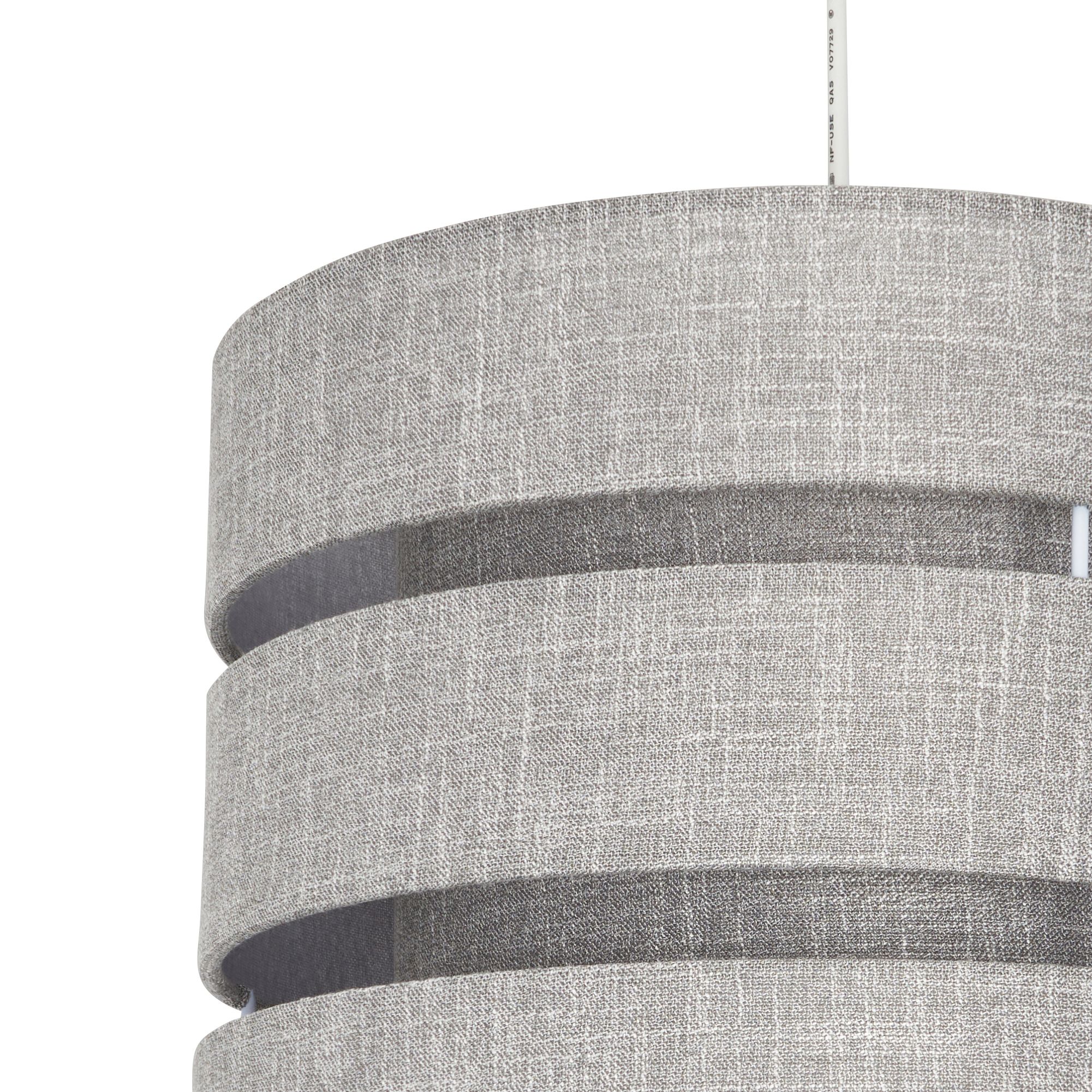 Inlight Petra Dark Grey Woven effect Slubby Trio Cylinder Light shade (D)33cm
