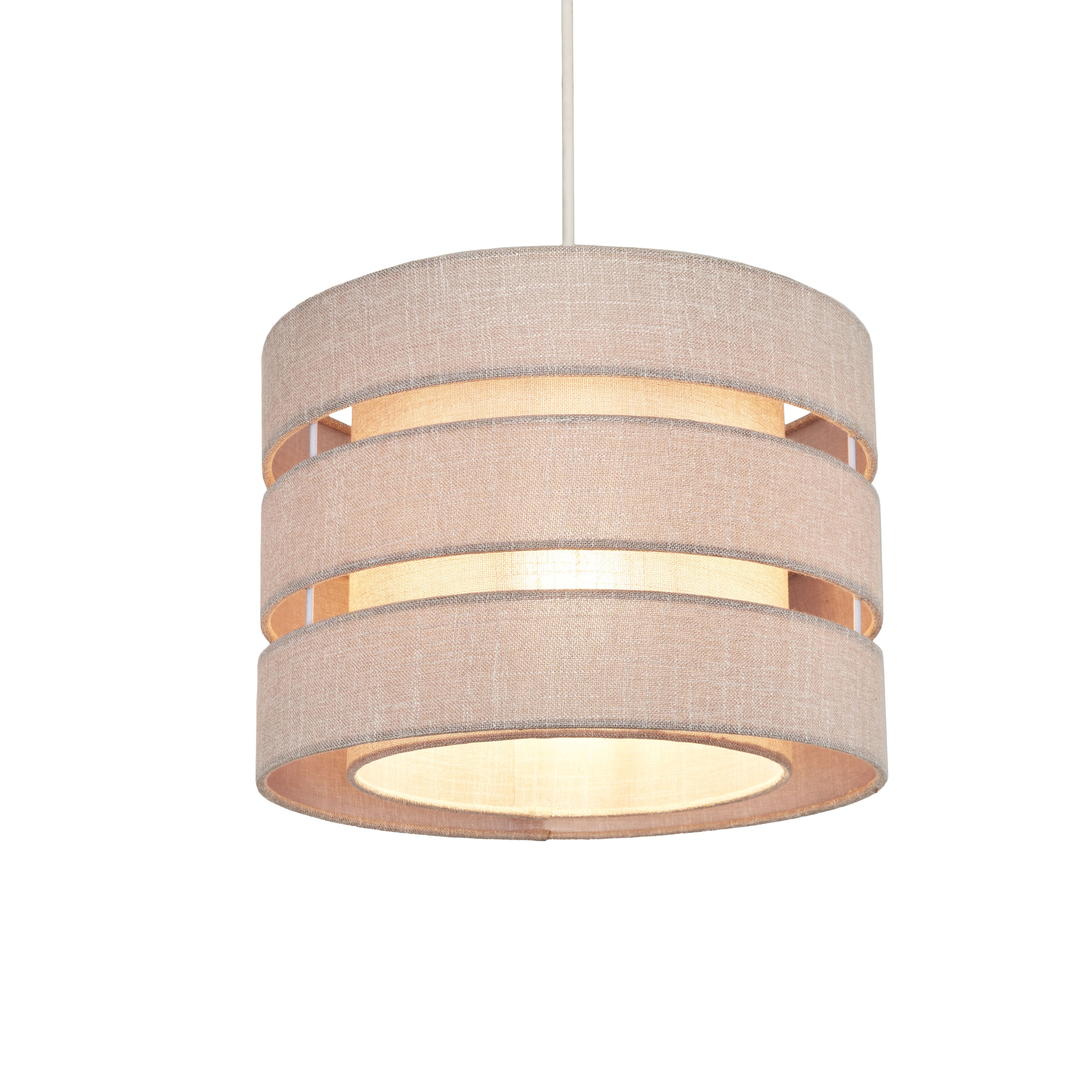 Inlight Petra Light Grey Woven effect Slubby Cylinder Light shade (D)28cm