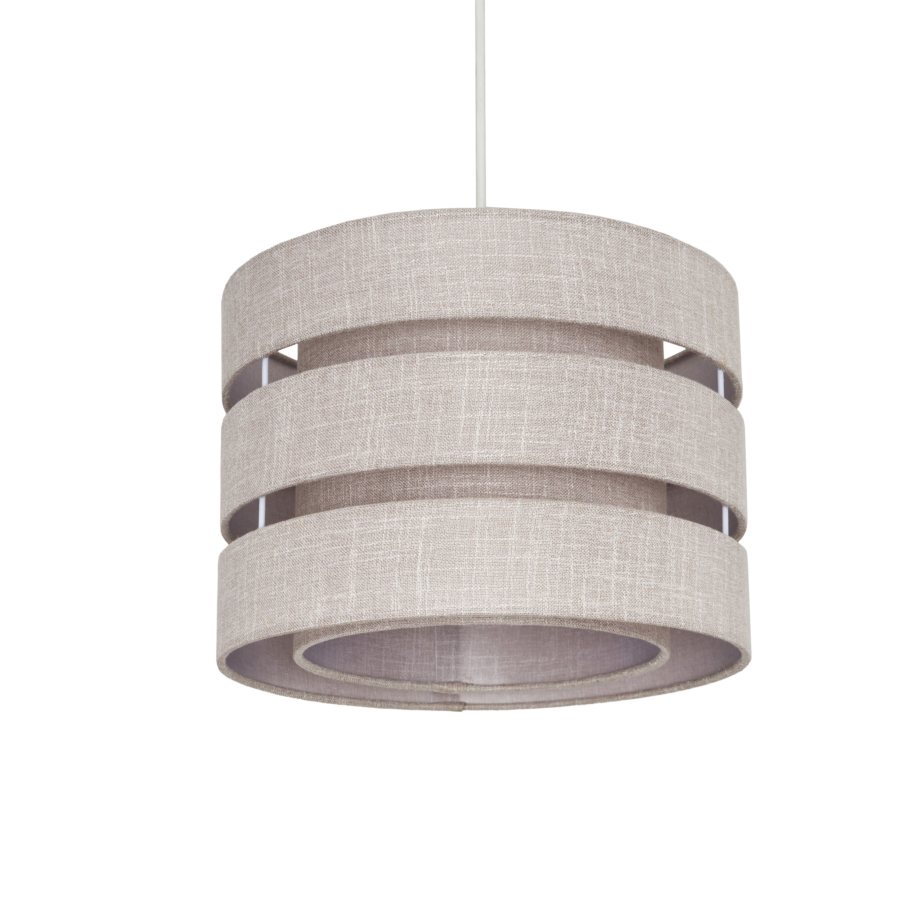 Inlight Petra Light Grey Woven effect Slubby Cylinder Light shade (D)28cm