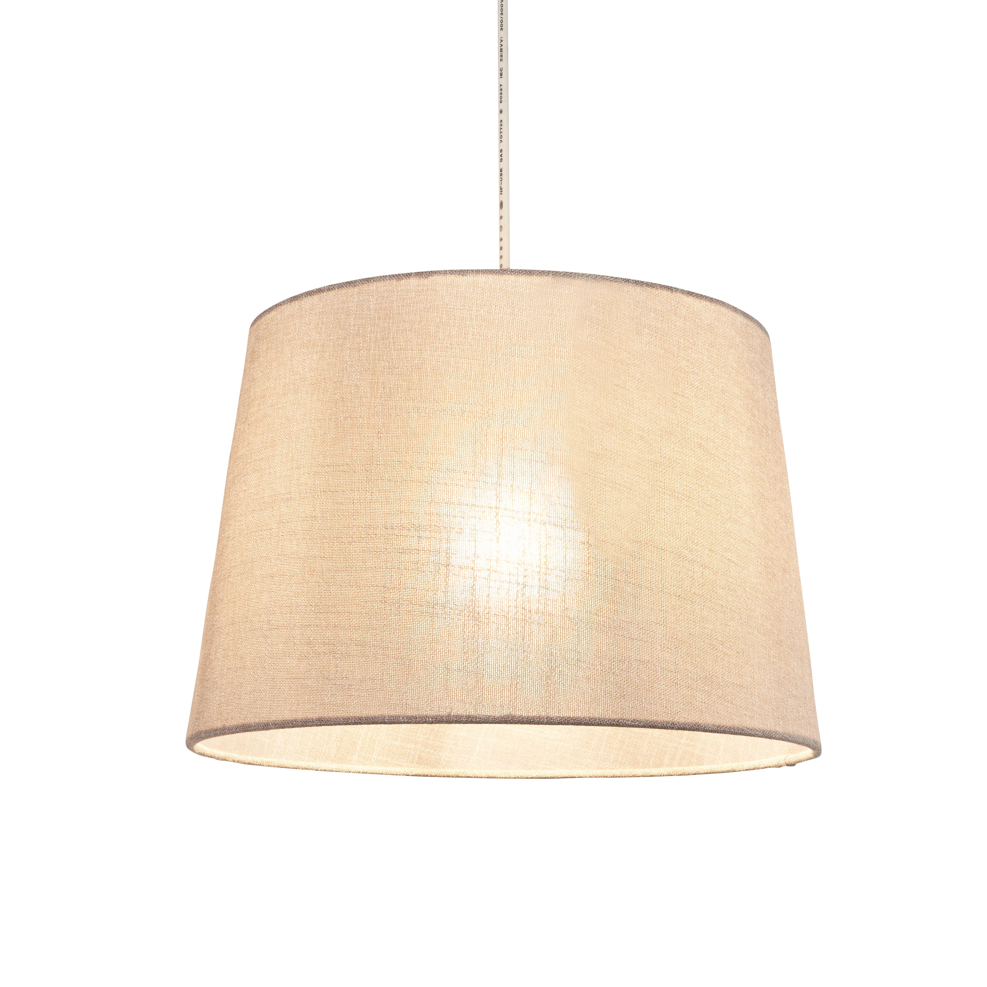 Inlight Petra Light Grey Woven effect Slubby Cylinder Light shade (D)30cm