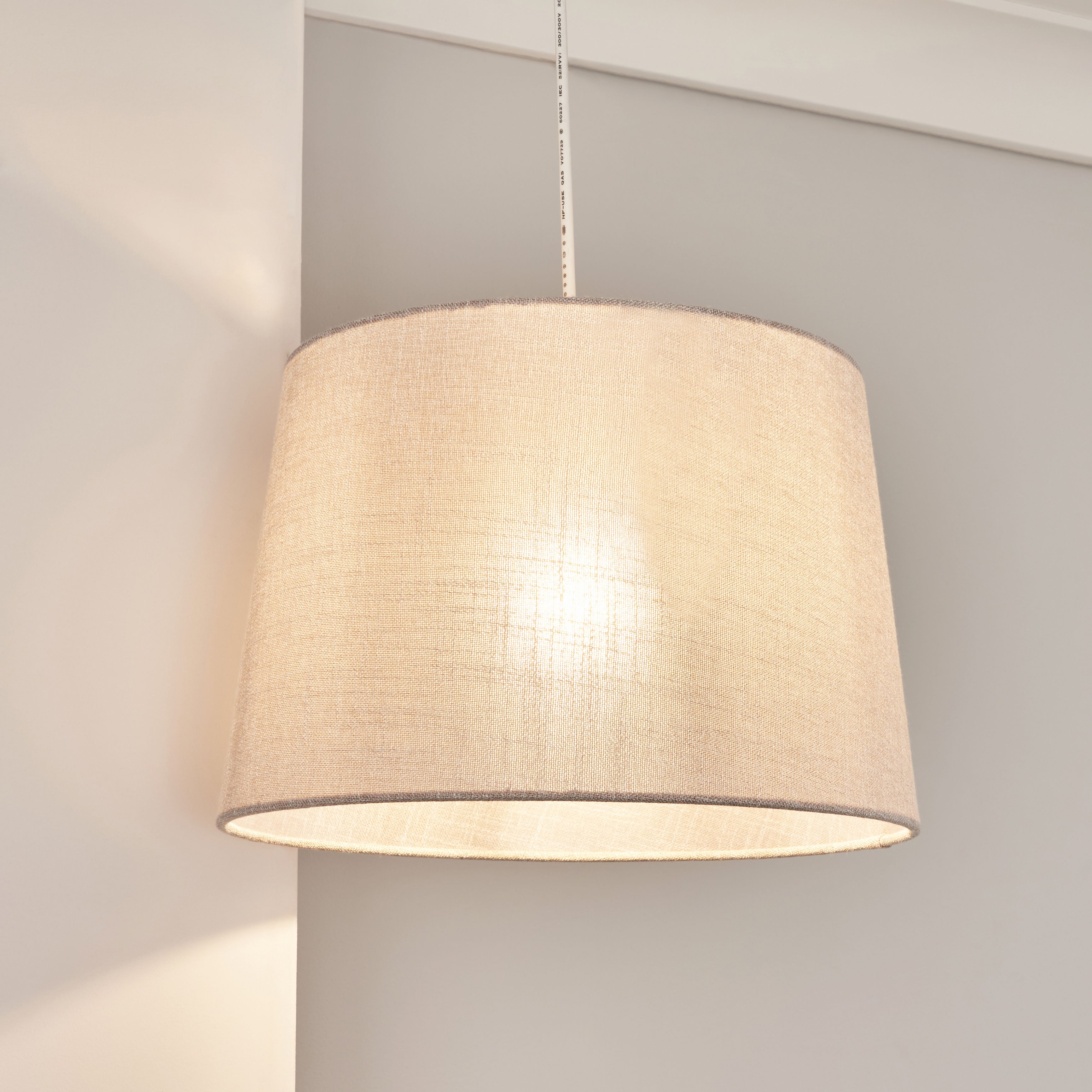 Inlight Petra Light Grey Woven effect Slubby Cylinder Light shade (D)30cm