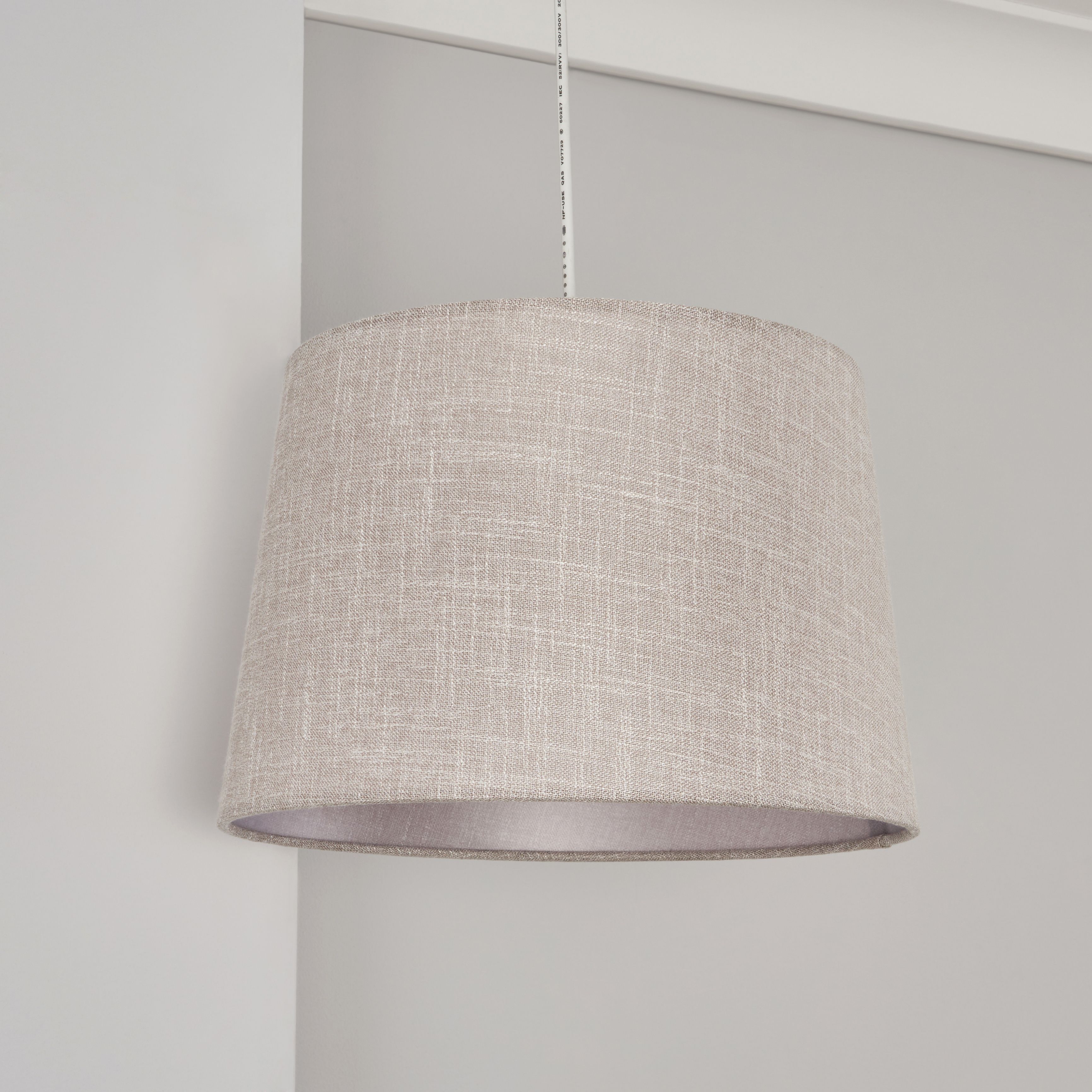 Inlight Petra Light Grey Woven effect Slubby Cylinder Light shade (D)30cm