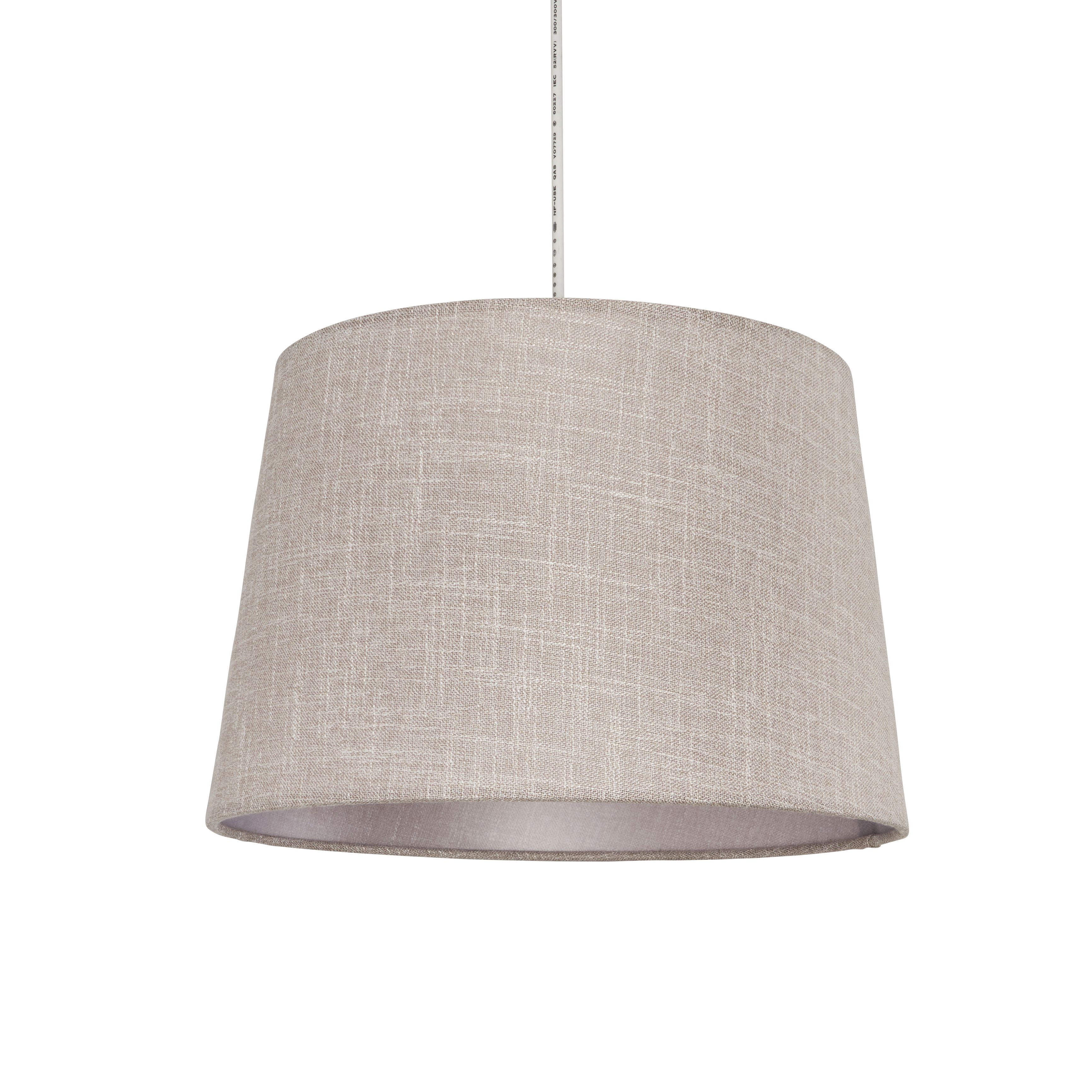Inlight Petra Light Grey Woven effect Slubby Cylinder Light shade (D)30cm