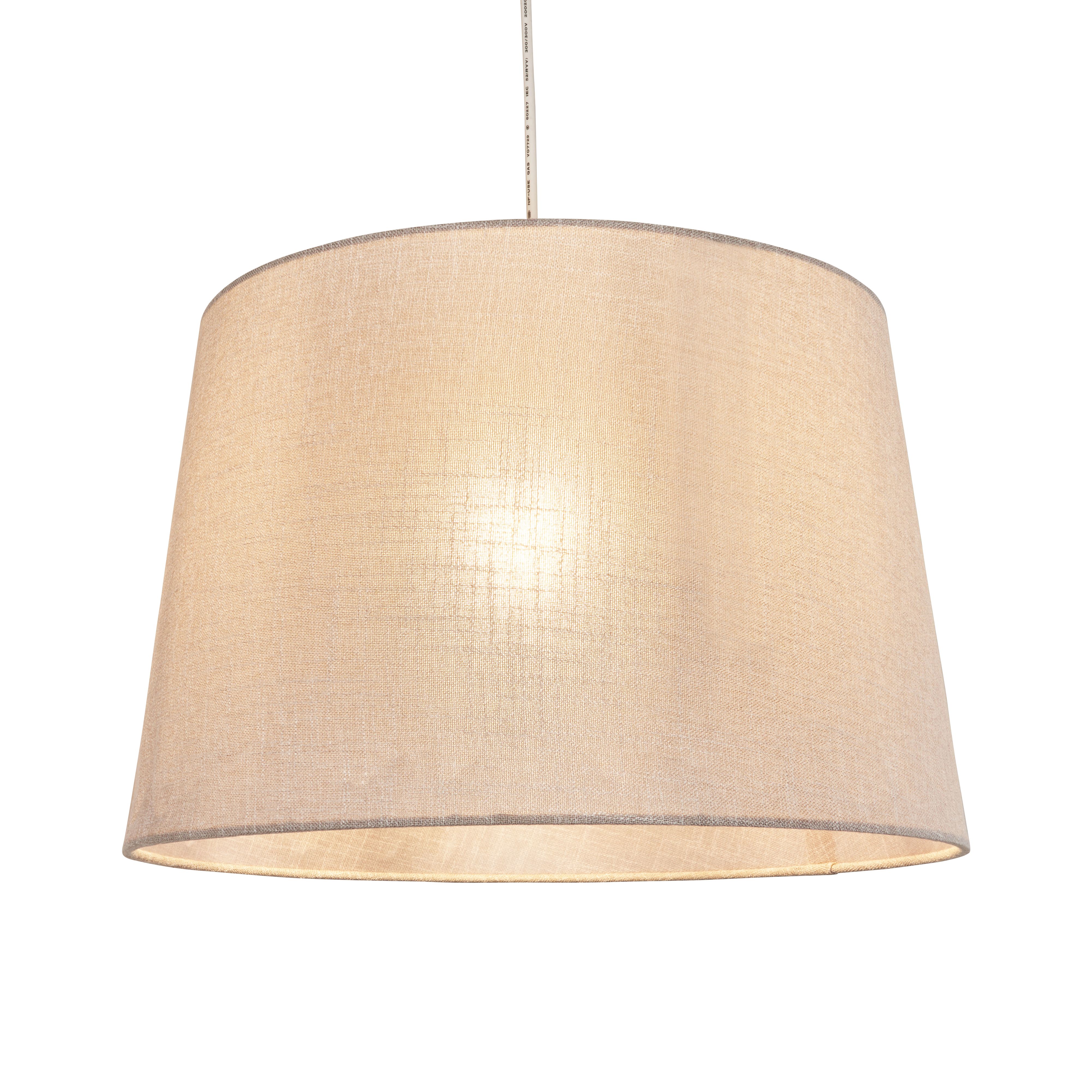 Inlight Petra Light Grey Woven effect Slubby Cylinder Light shade (D)40cm