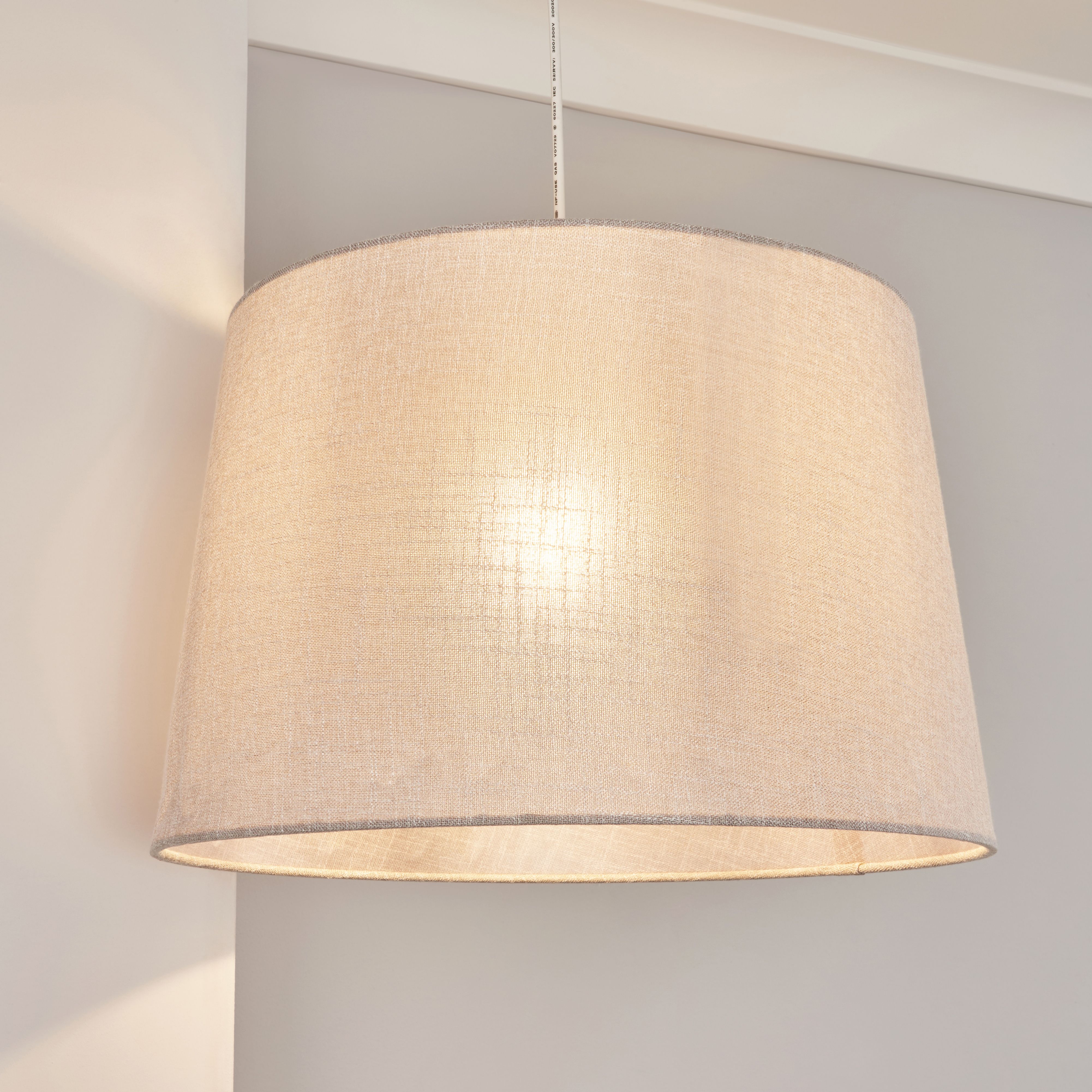 Inlight Petra Light Grey Woven effect Slubby Cylinder Light shade (D)40cm