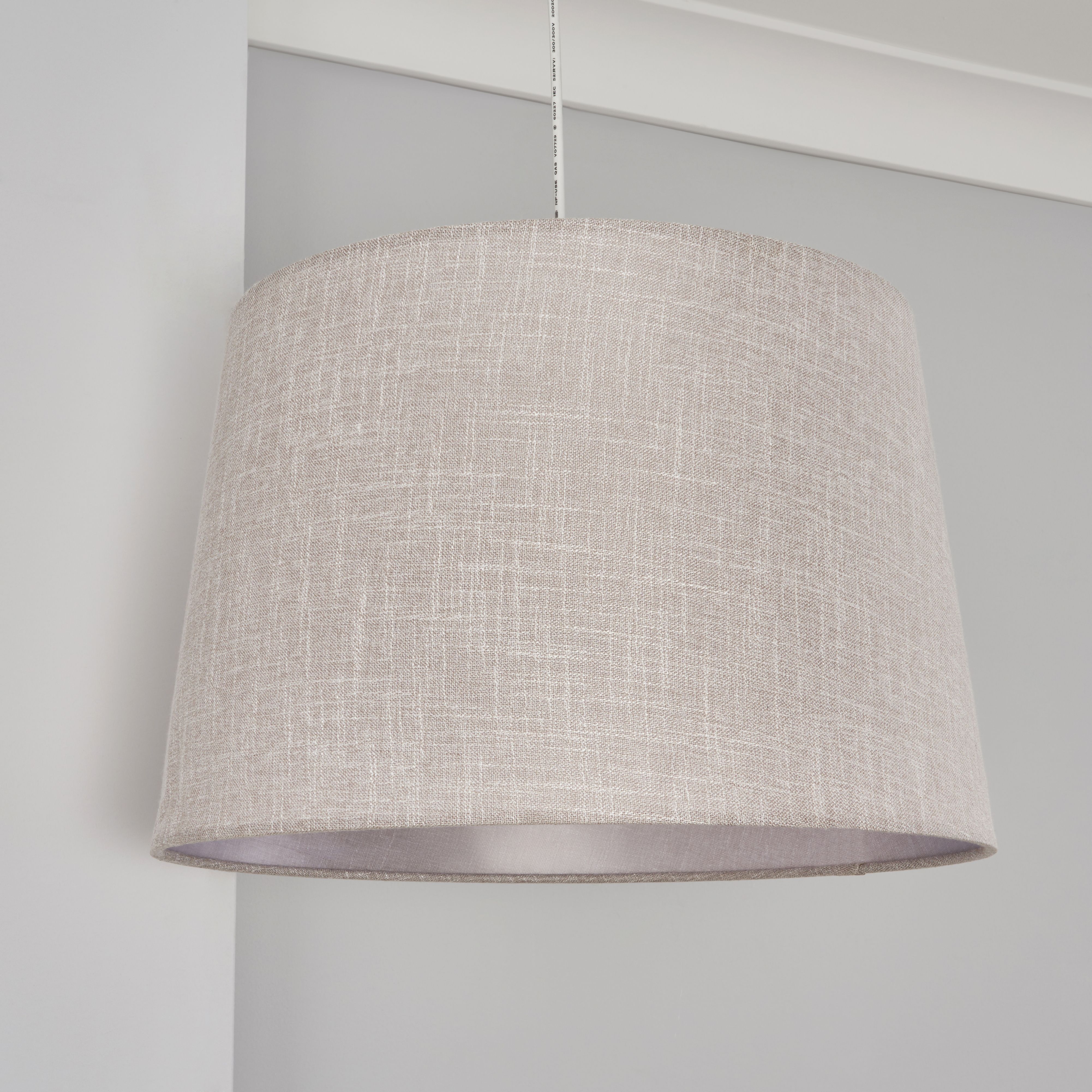 Inlight Petra Light Grey Woven effect Slubby Cylinder Light shade (D)40cm