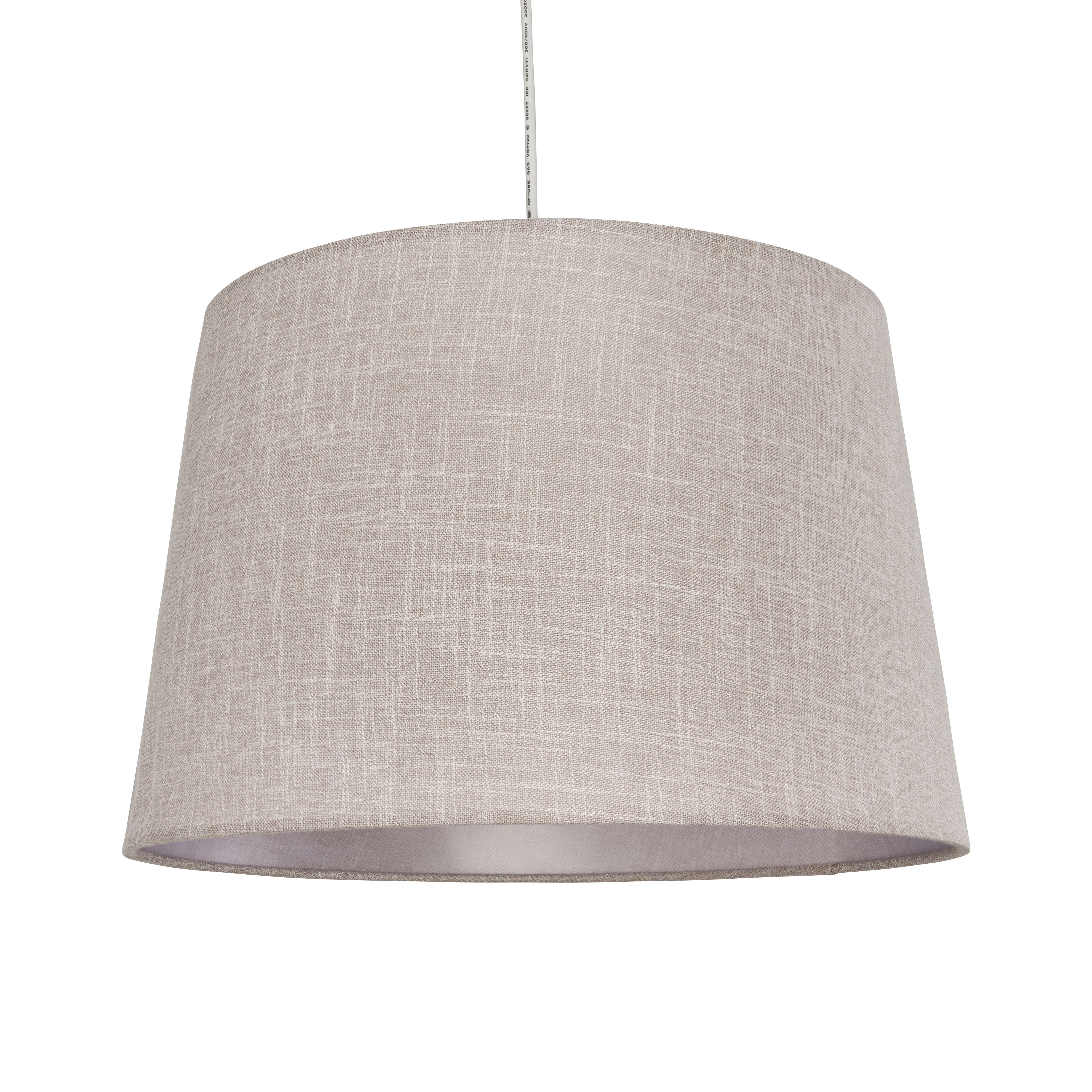 Inlight Petra Light Grey Woven effect Slubby Cylinder Light shade (D)40cm
