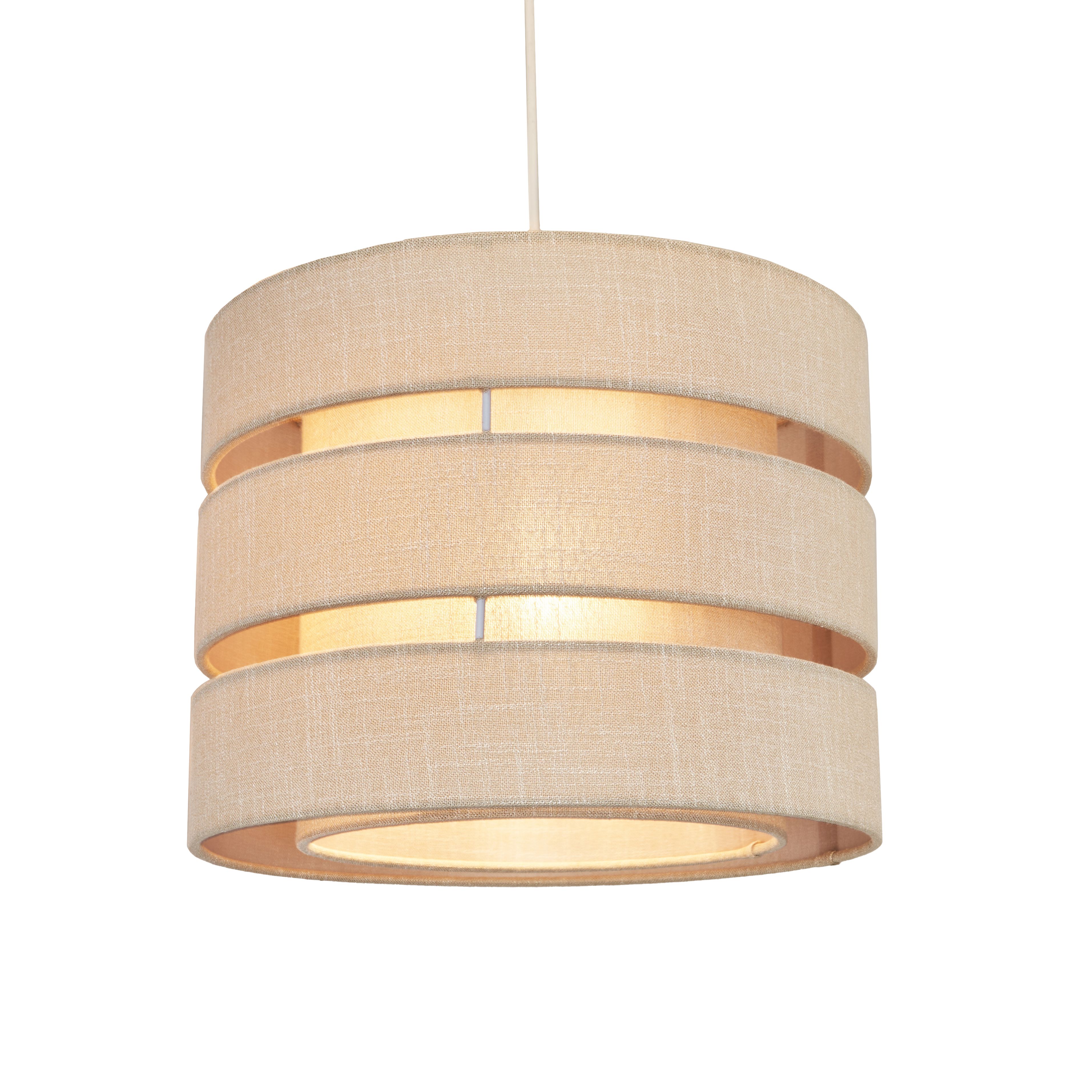 Inlight Petra Natural Woven effect Slubby Cylinder Light shade (D)28cm
