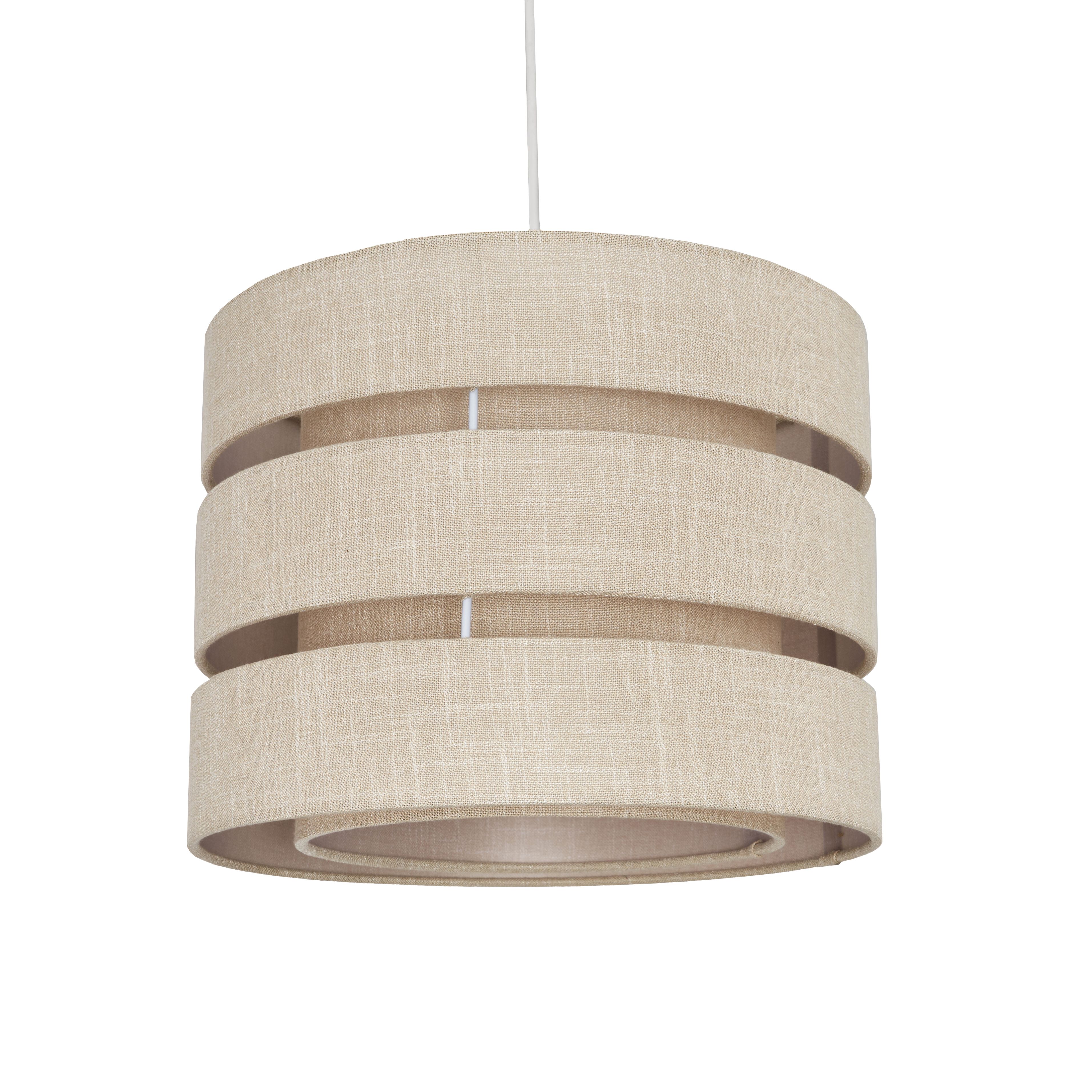 Inlight Petra Natural Woven effect Slubby Cylinder Light shade (D)28cm