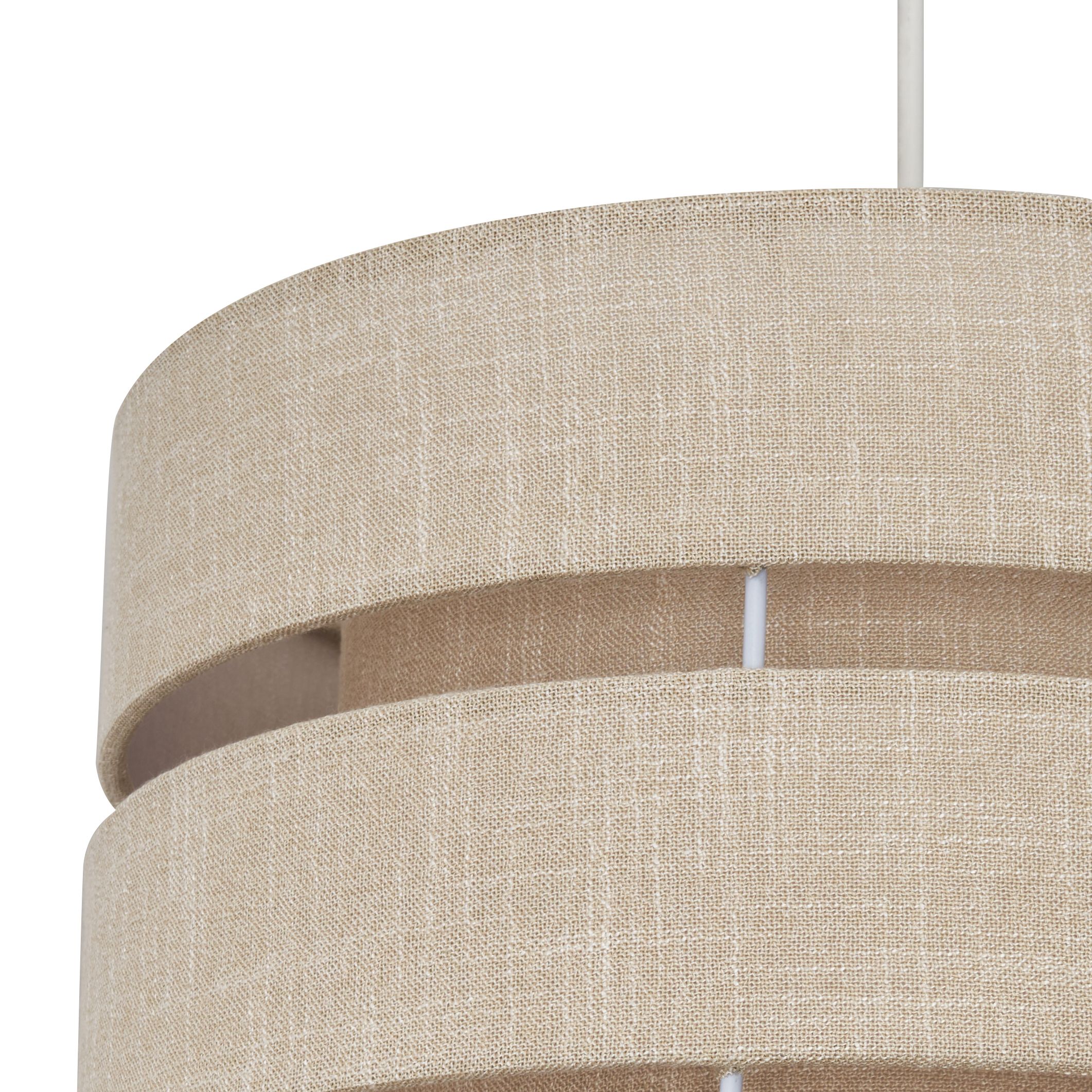 Inlight Petra Natural Woven effect Slubby Cylinder Light shade (D)28cm