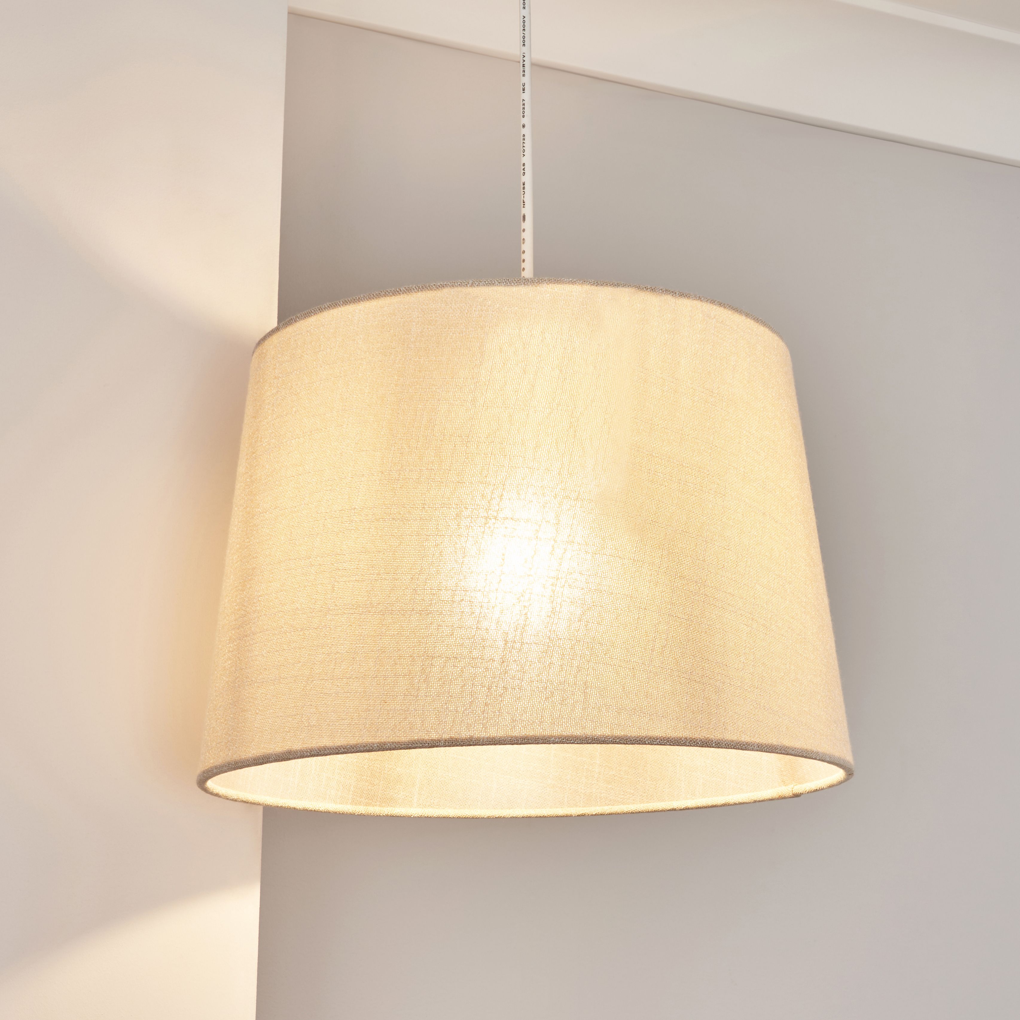 Inlight Petra Natural Woven effect Slubby Cylinder Light shade (D)30cm