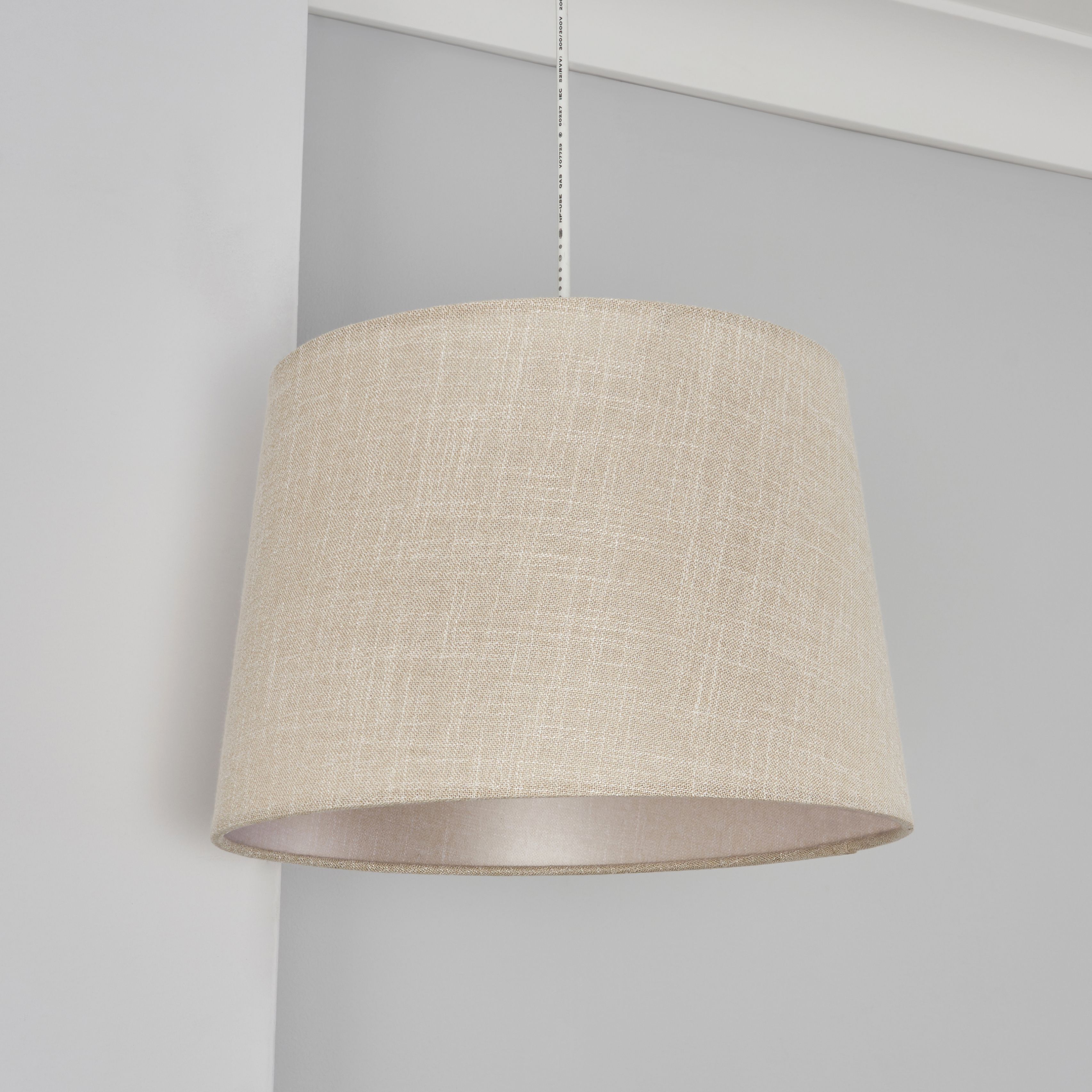 Inlight Petra Natural Woven effect Slubby Cylinder Light shade (D)30cm
