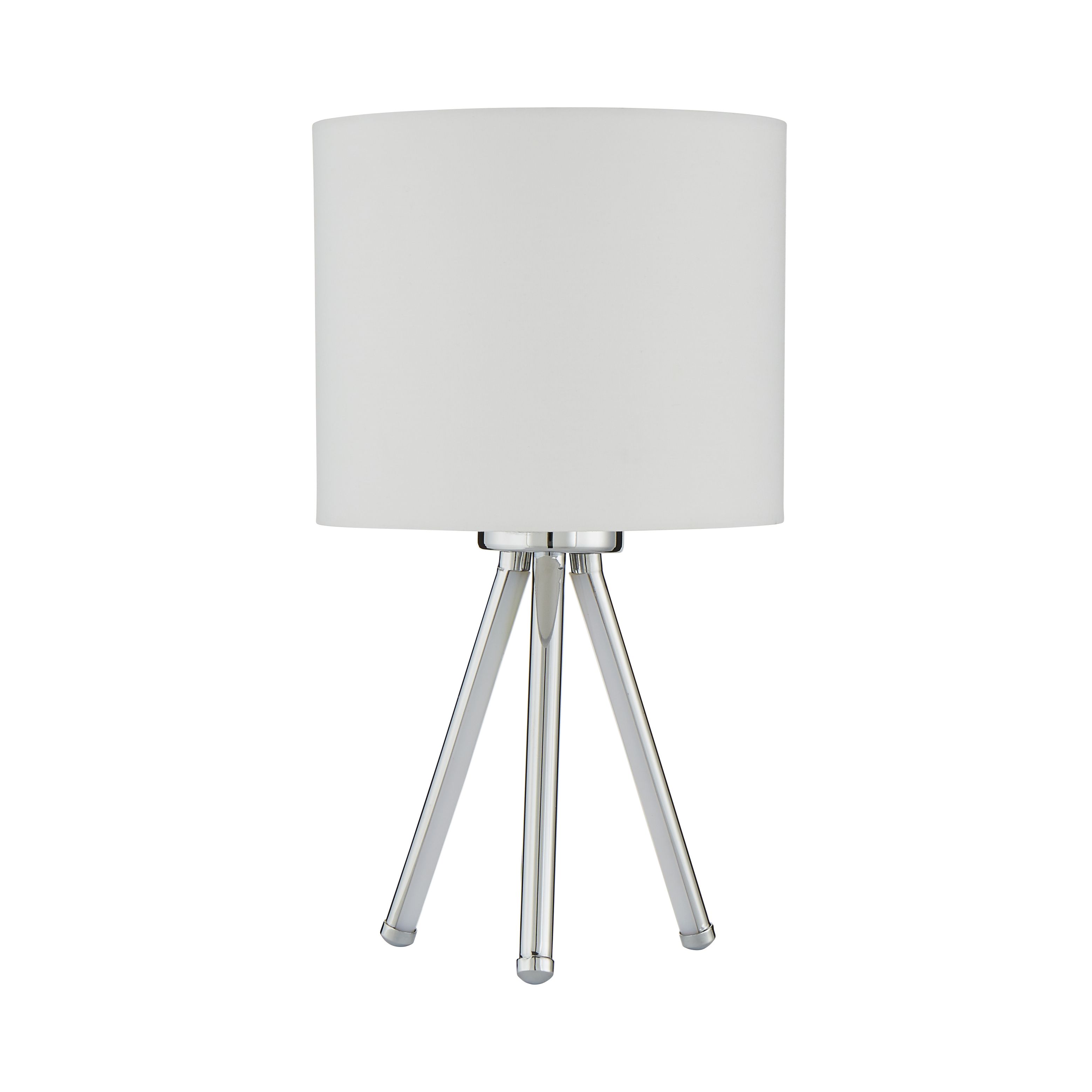 Inlight POLIS Mirrored Chrome & white Circular Table lamp