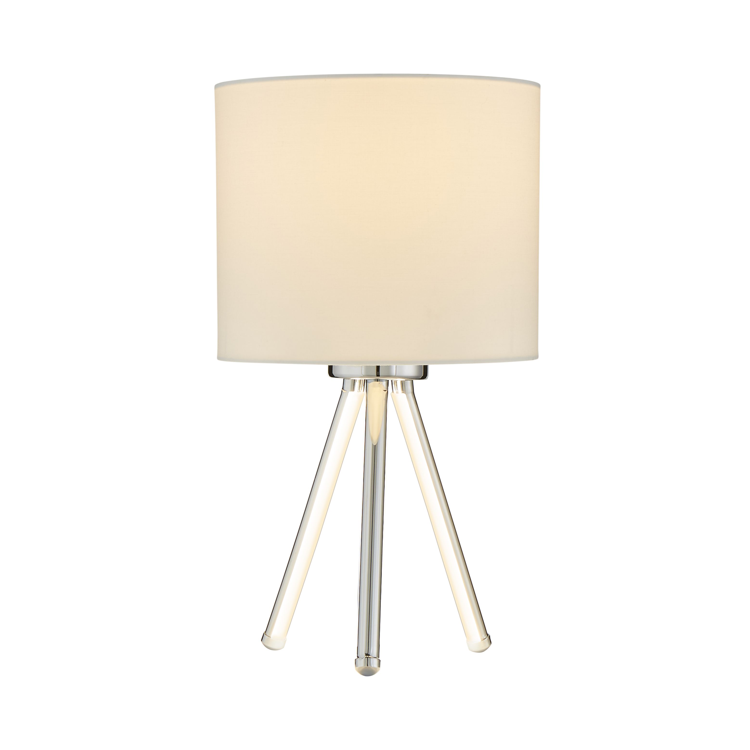 Inlight POLIS Mirrored Chrome & white Circular Table lamp