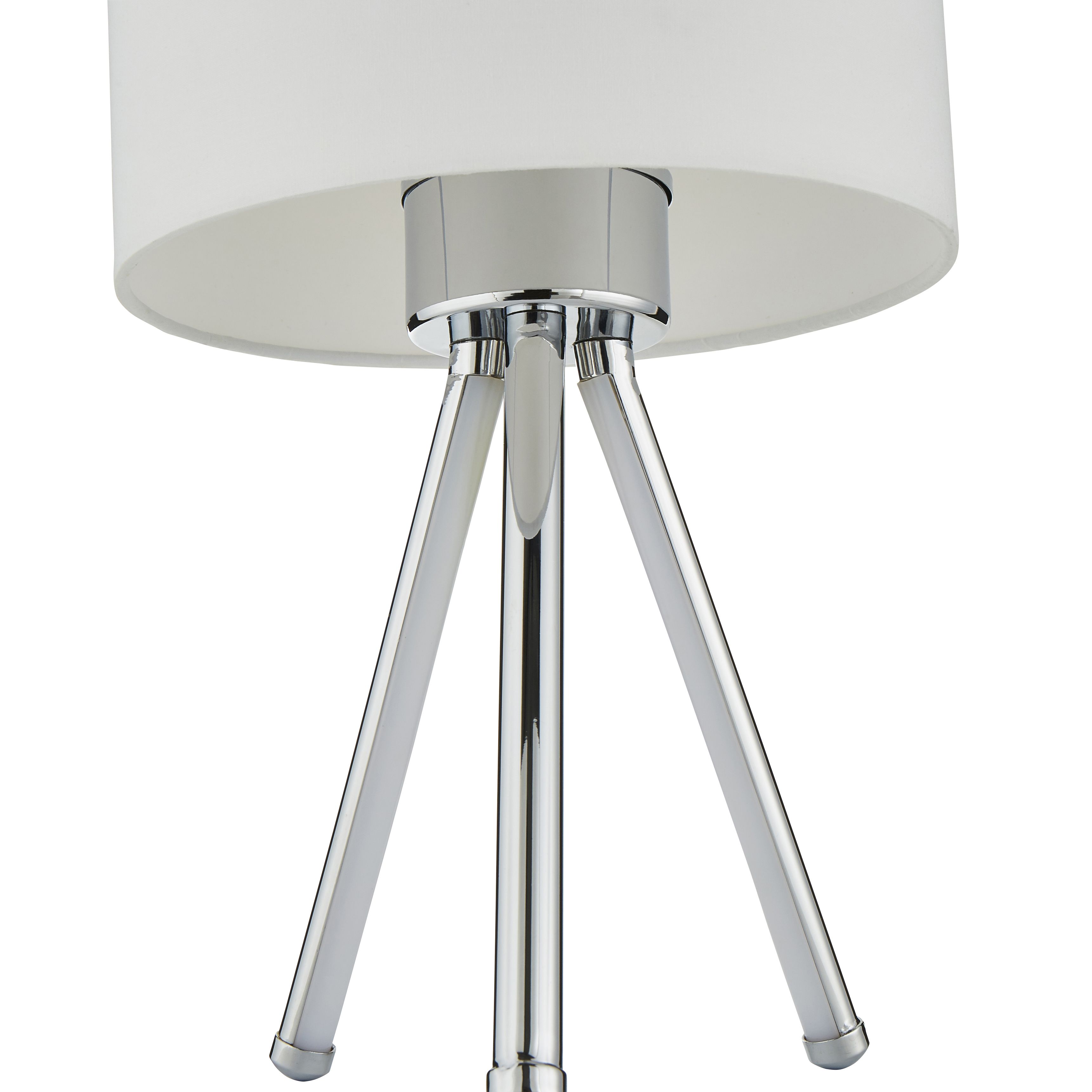 Inlight POLIS Mirrored Chrome & white Circular Table lamp
