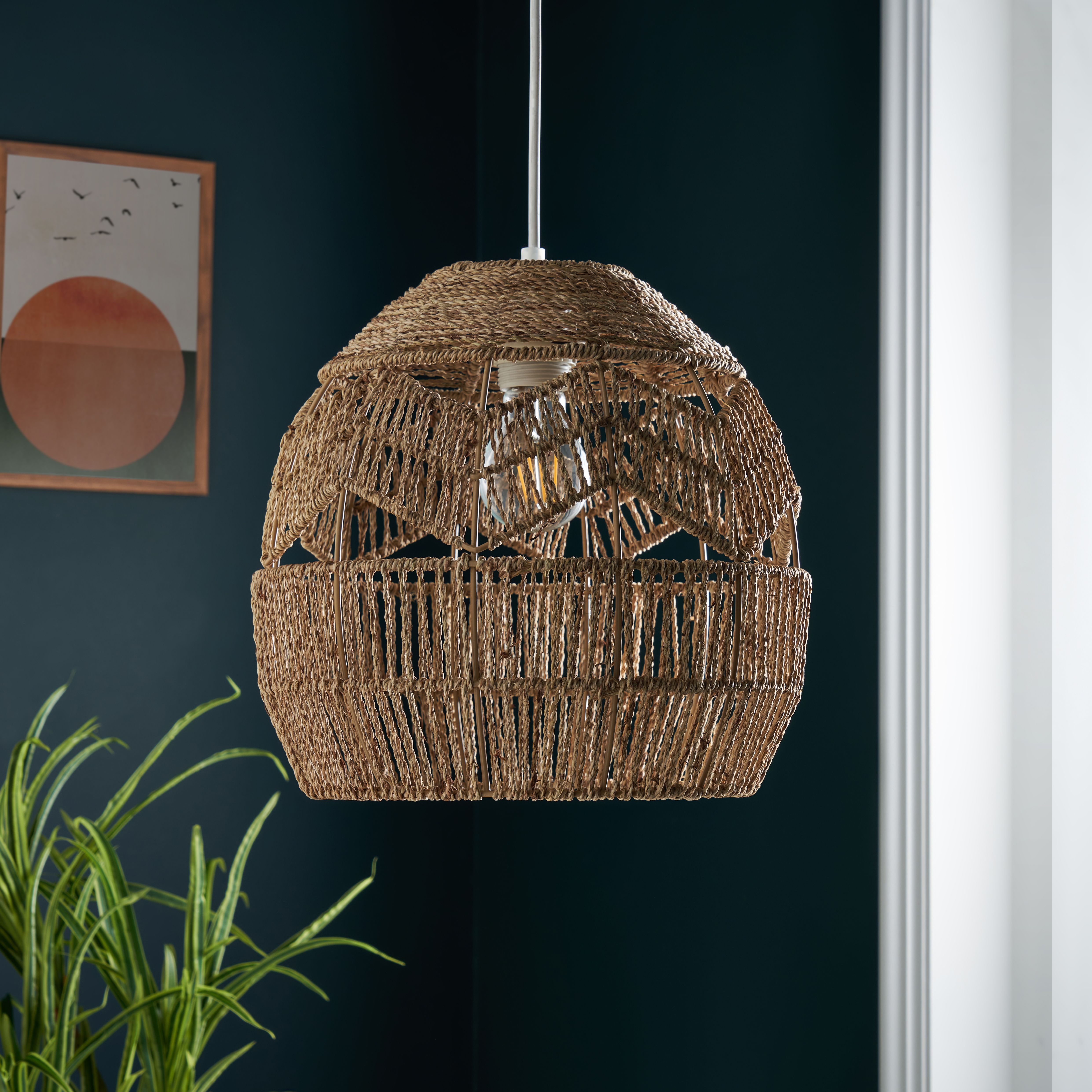 Inlight Rhea Natural Rattan Round Lamp shade (D)30cm